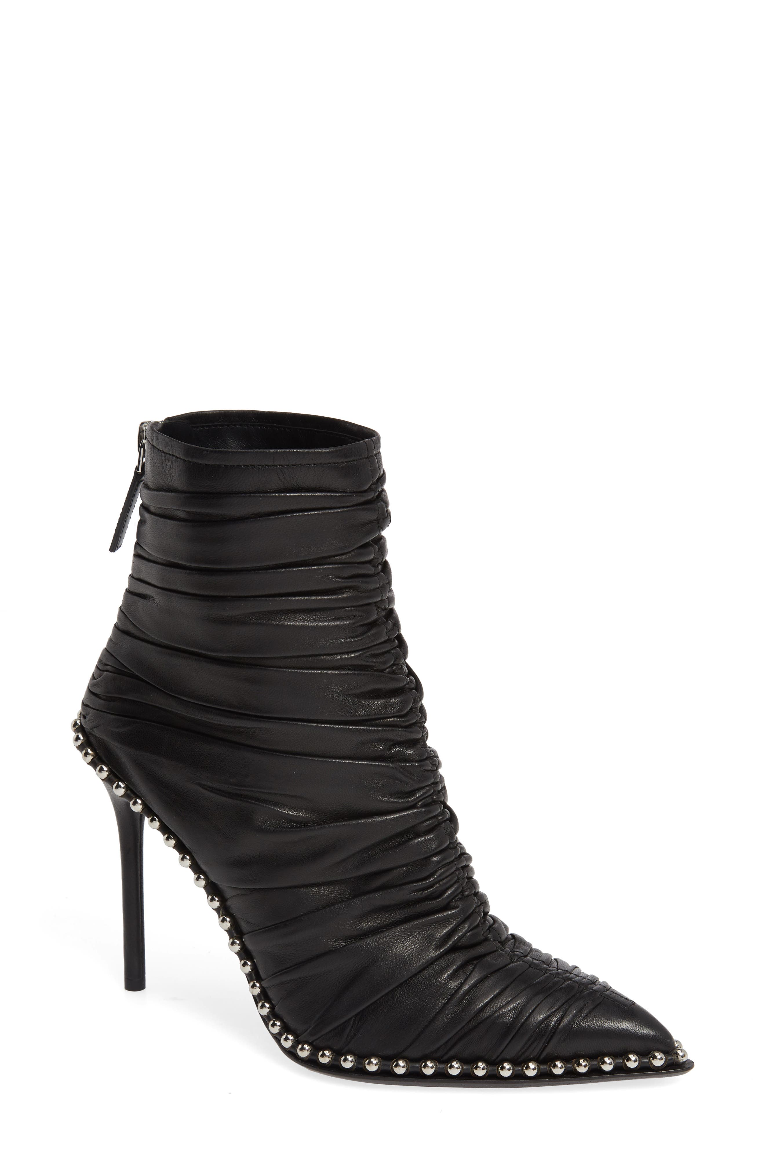 Alexander Wang Eri Studded Ruched Bootie, Black