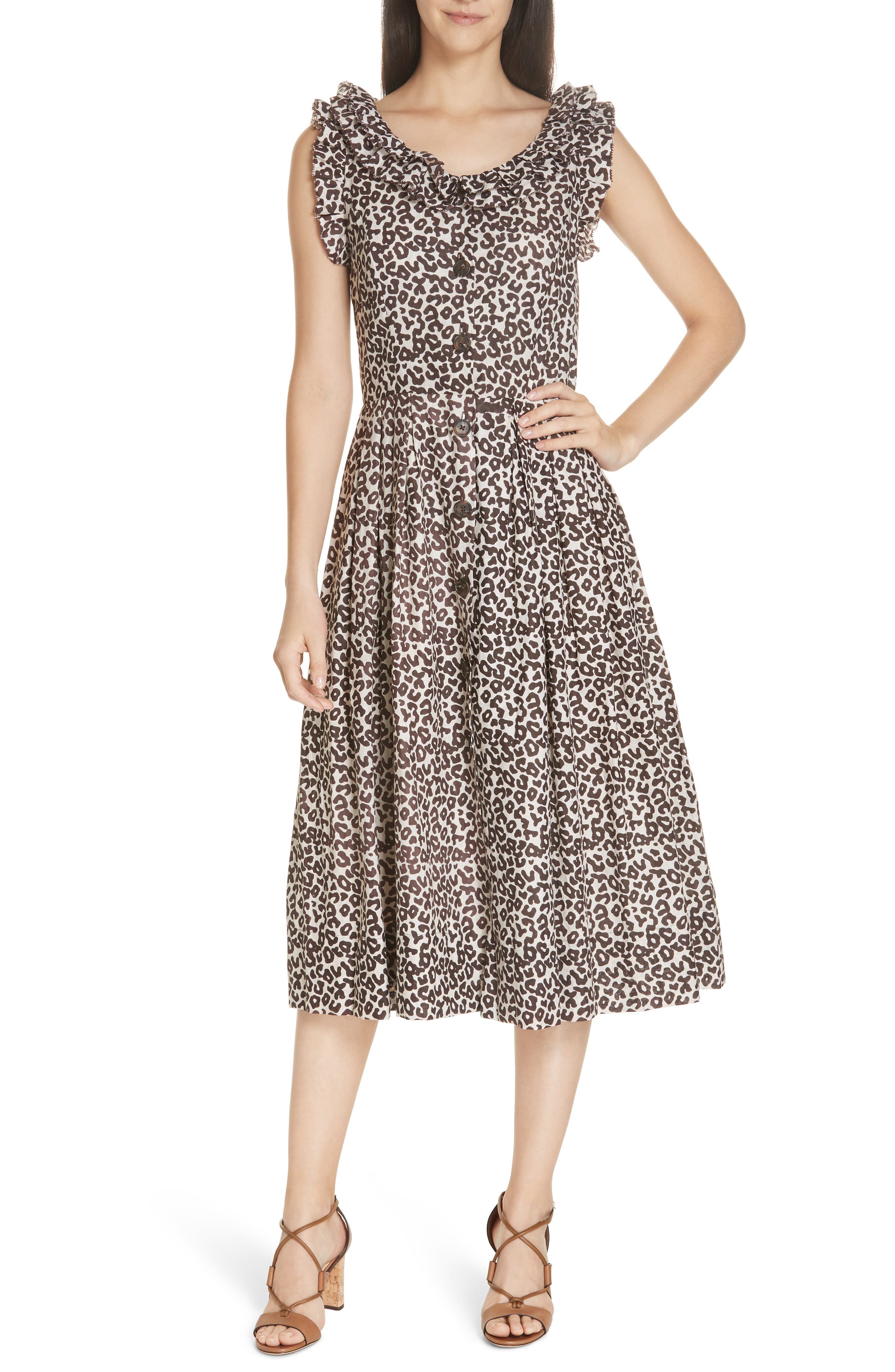 Sea Lottie Leopard Print Dress, Beige