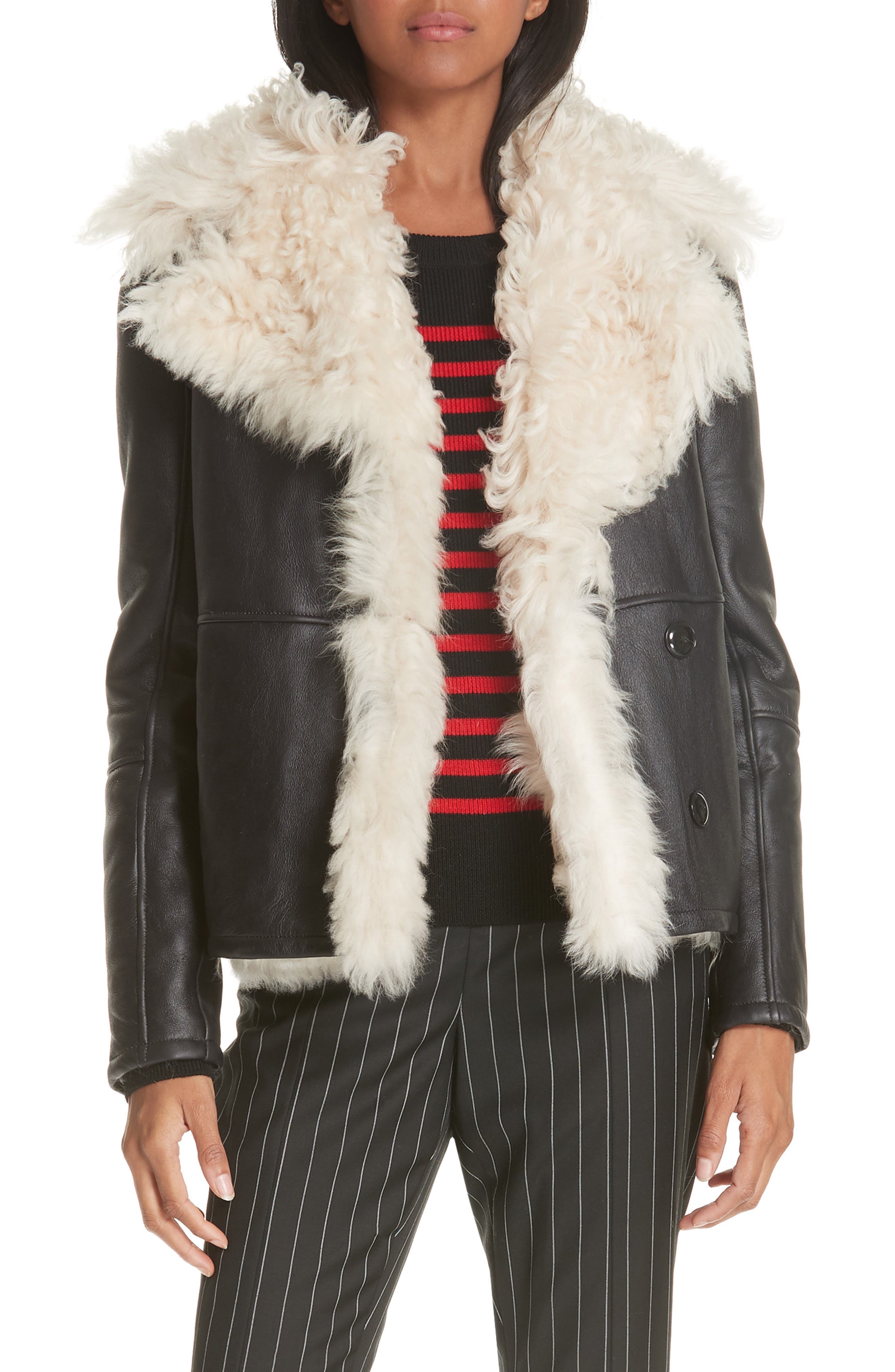 Frame Genuine Shearling Jacket, Black