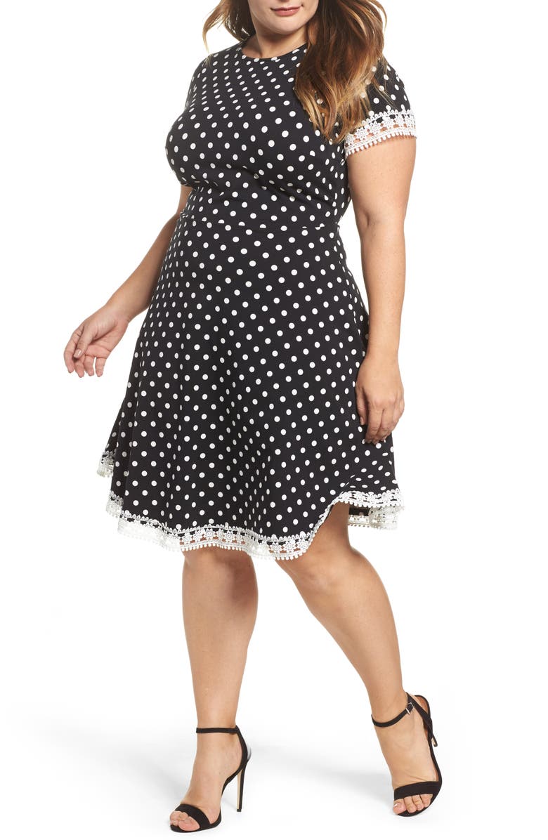 Dorothy Perkins Polka Dot Fit & Flare Dress (Plus Size) | Nordstrom