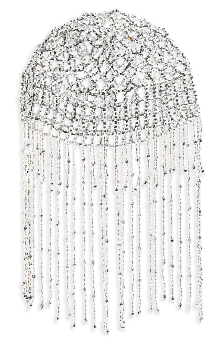 TOPSHOP Fringed Headpiece, Main, color, SILVER