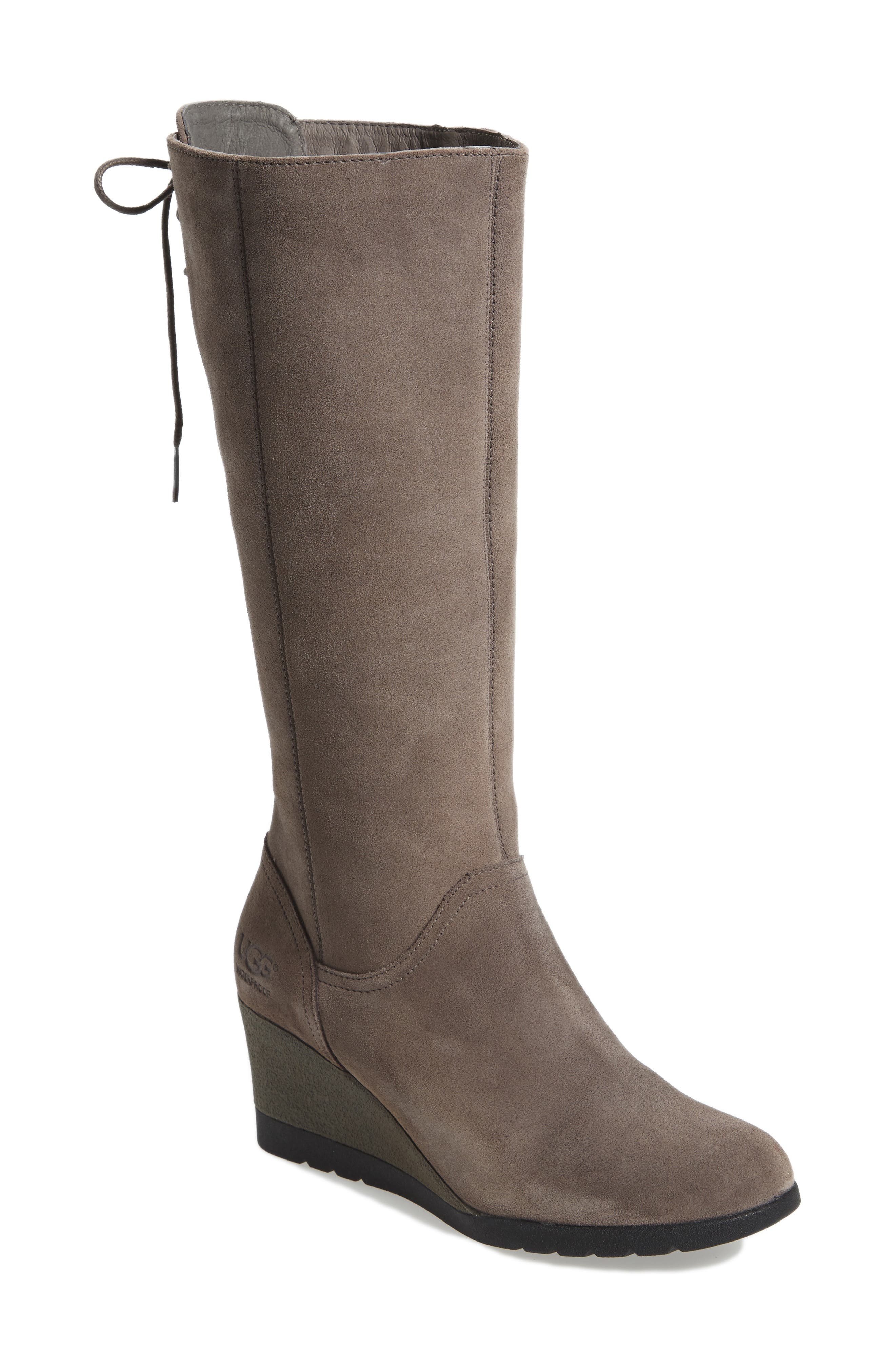 Ugg Dawna Waterproof Wedge Boot, Grey