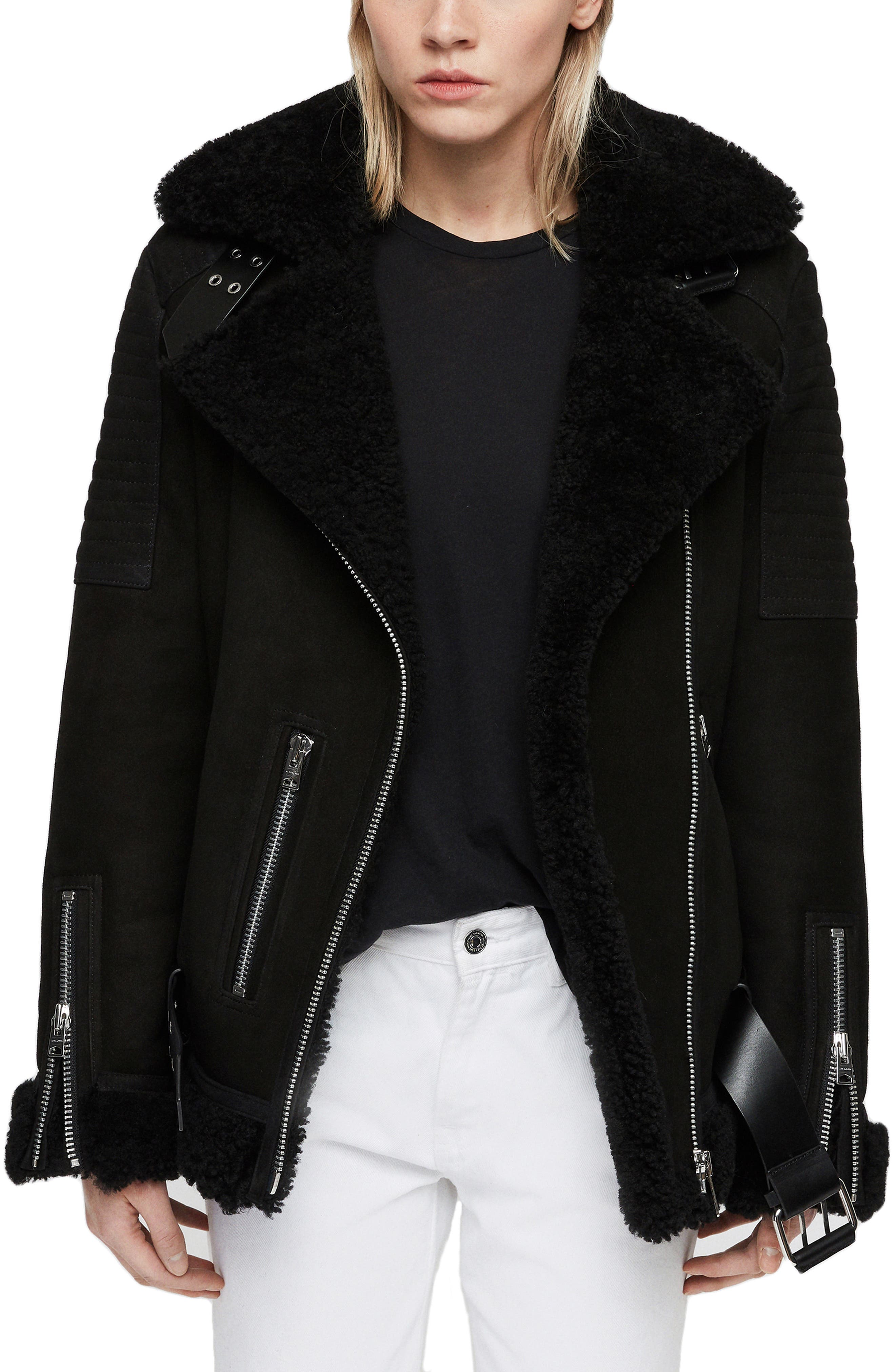 Allsaints Garrix Genuine Shearling Jacket