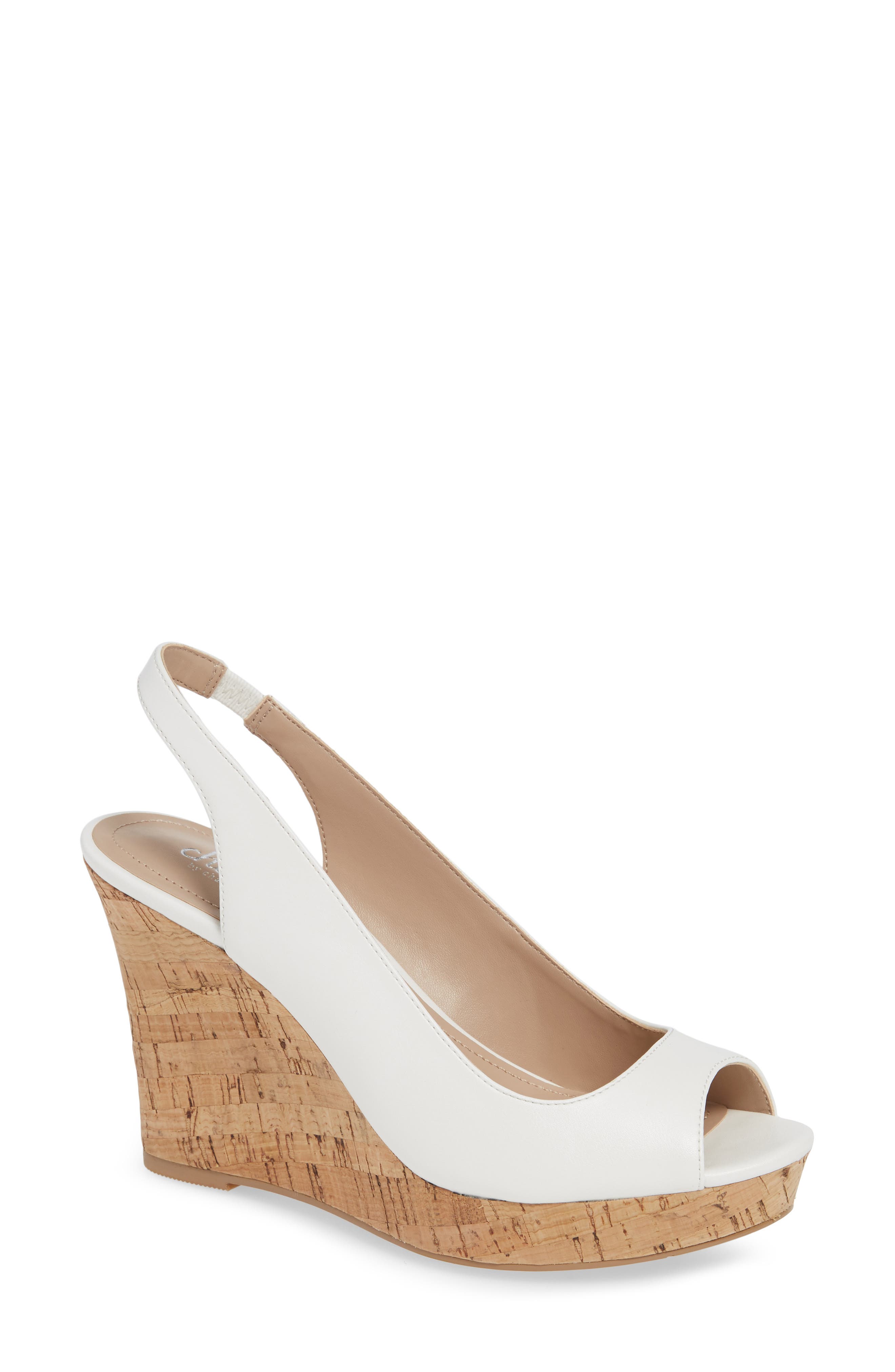 Charles By Charles David Leandra Slingback Wedge, White