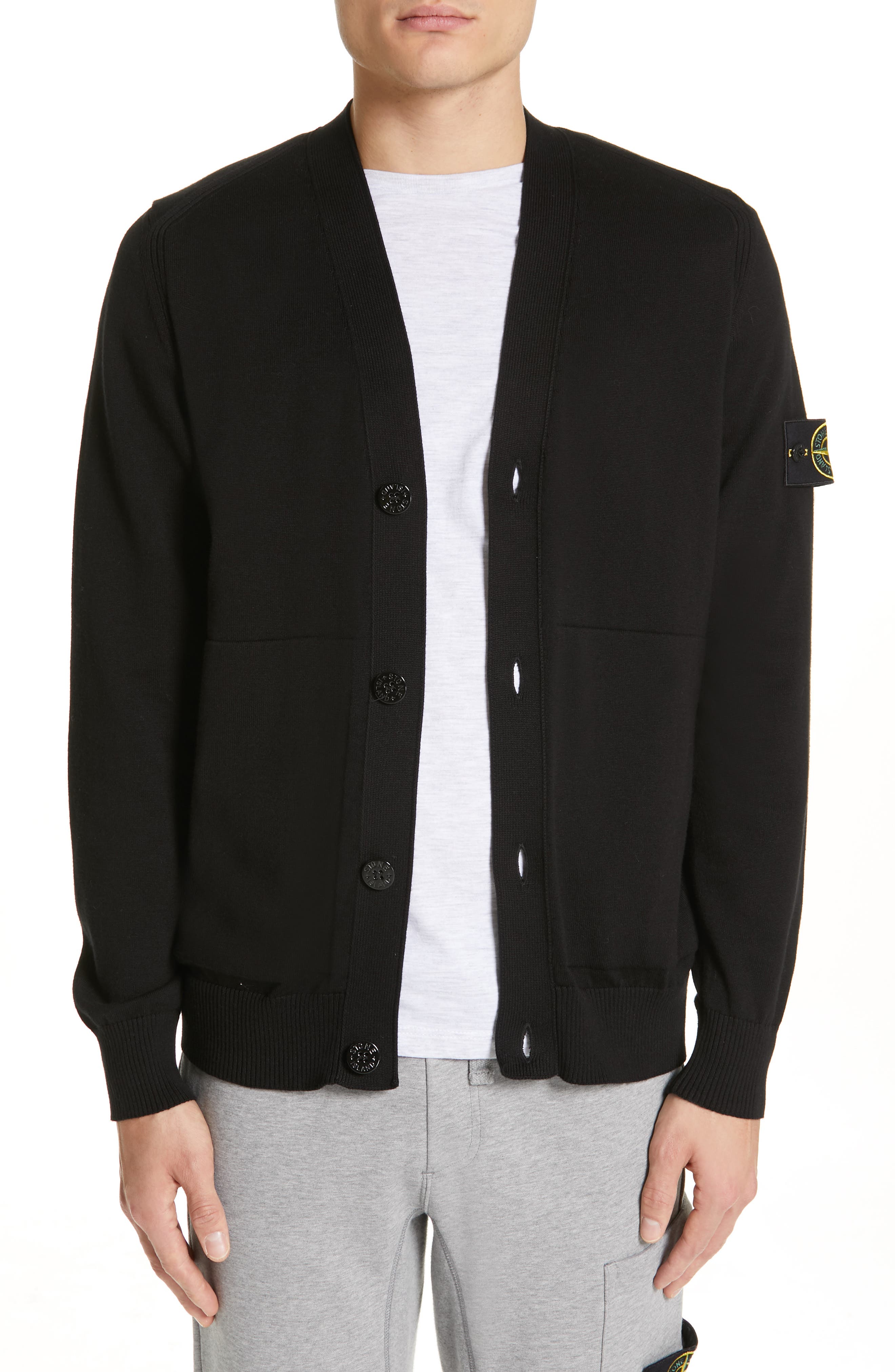 Stone Island Cardigan, Black