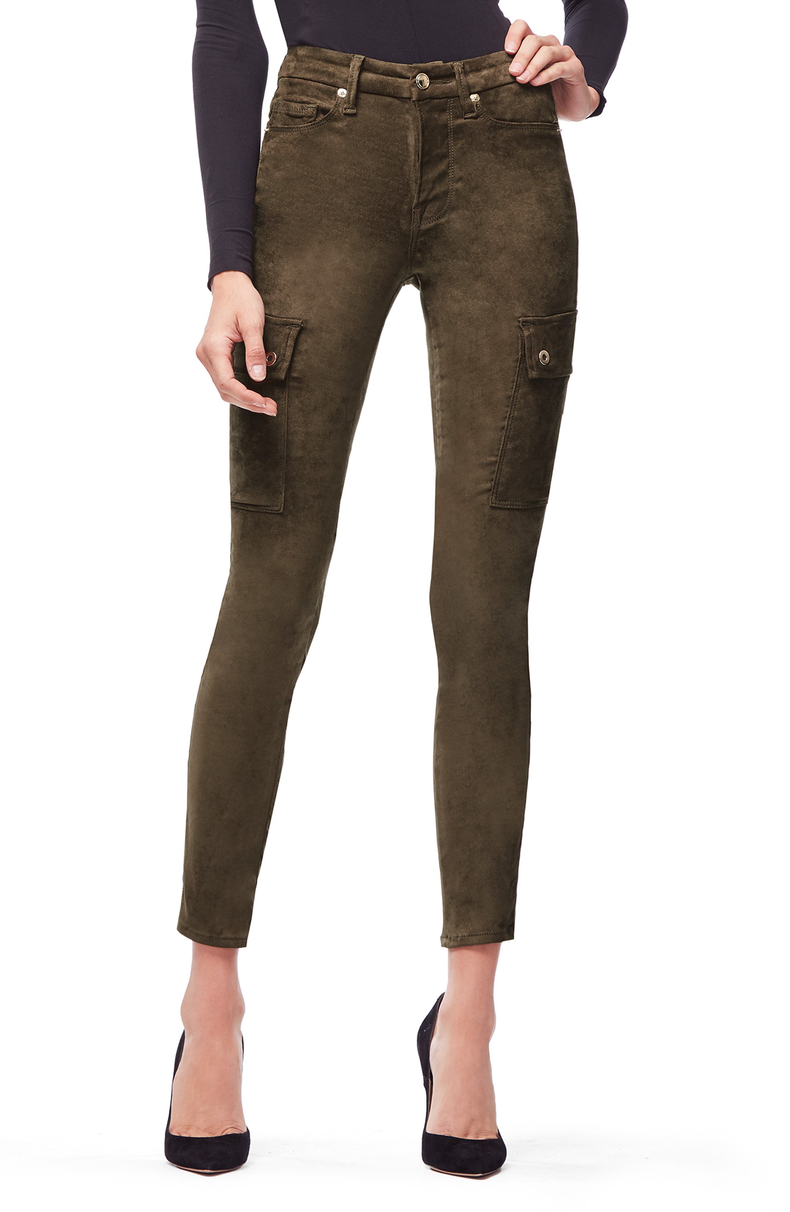 Plus Size Good American Good Legs Crop Cargo Pants, Green