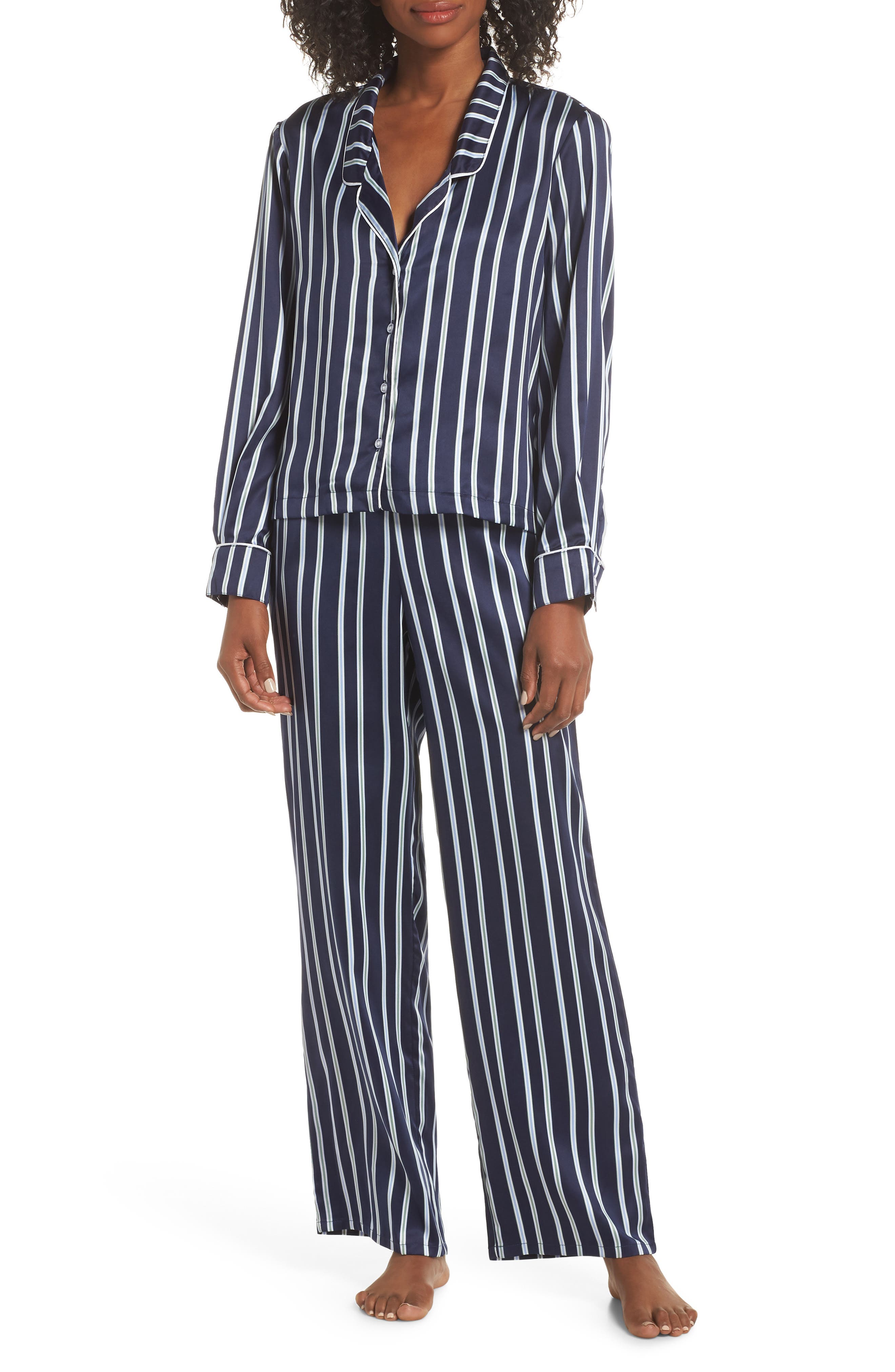 Splendid Satin Pajamas, Blue