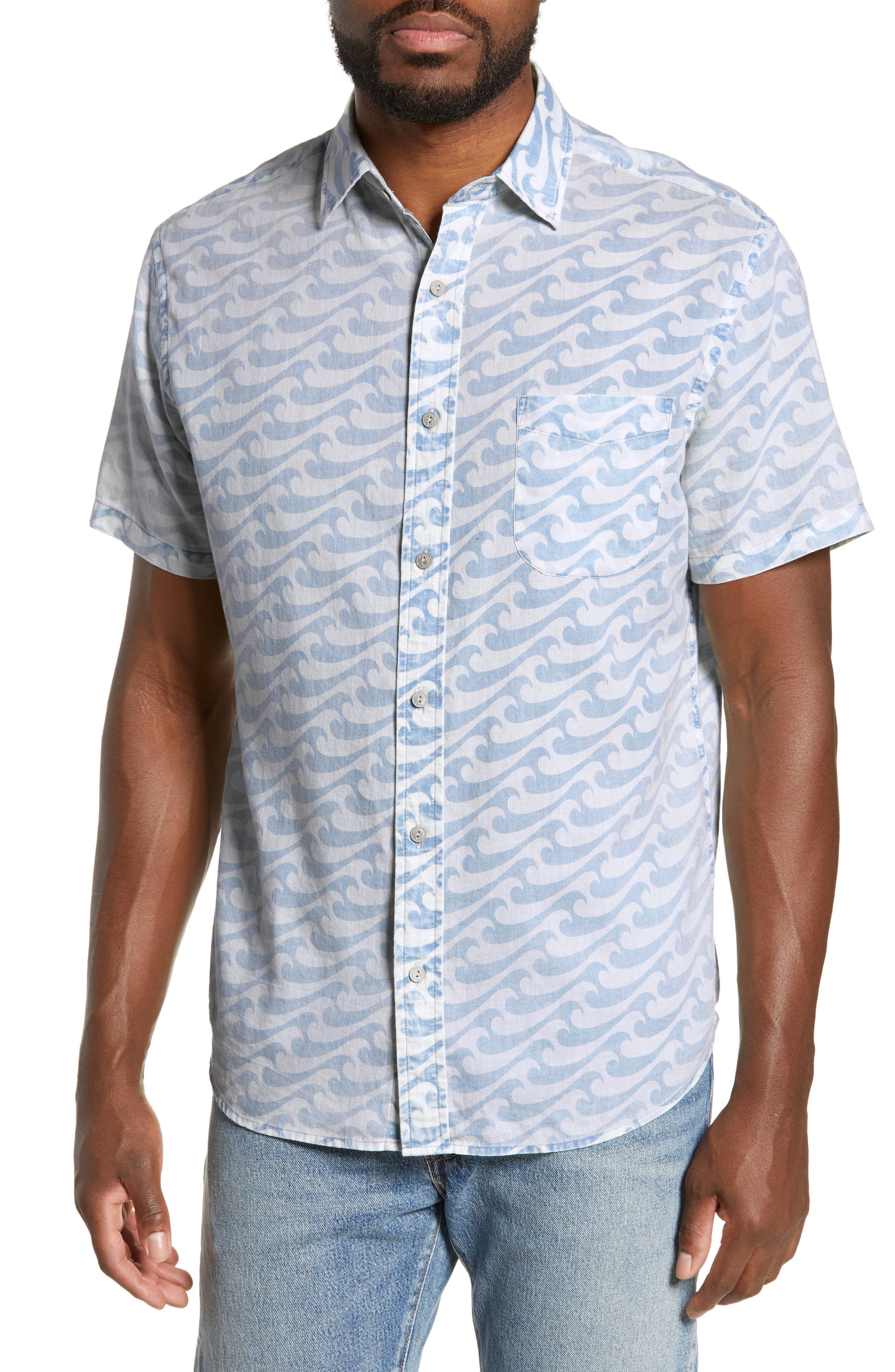 Faherty Coast Regular Fit Print Sport Shirt, White