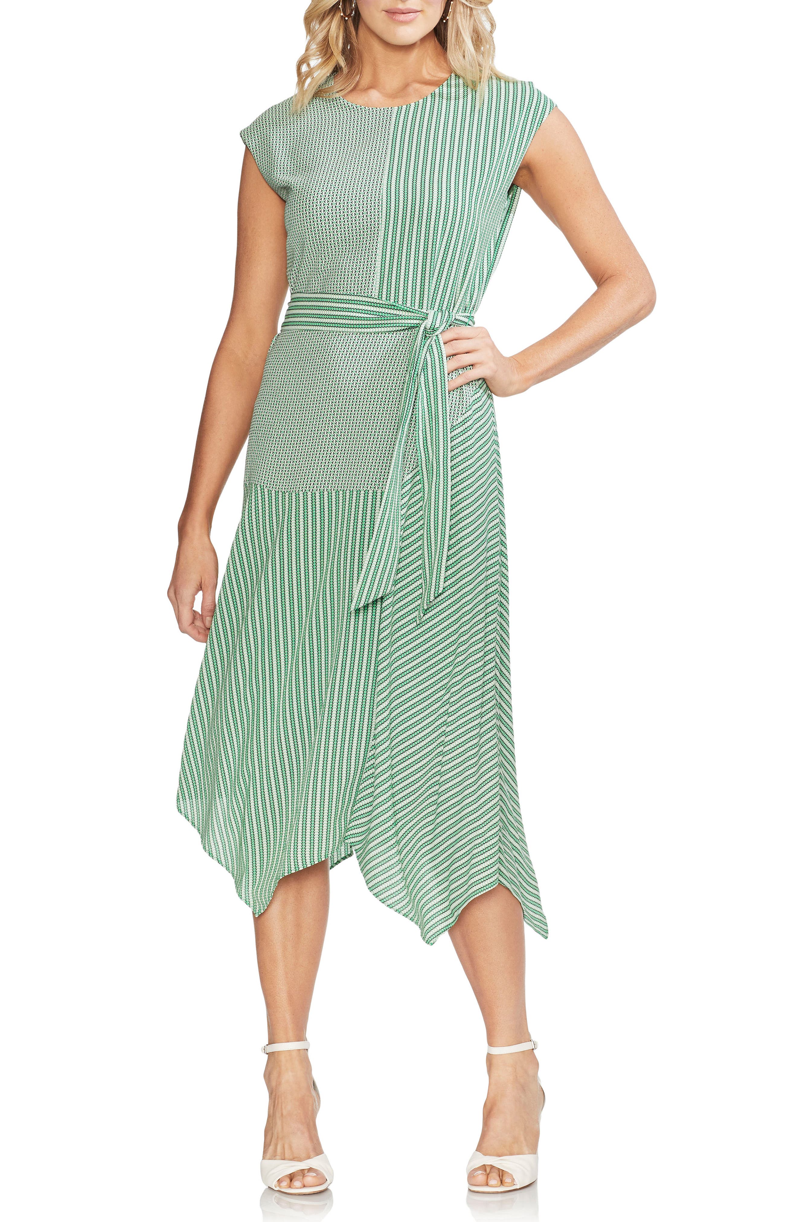 Vince Camuto Linear Motion Midi Dress, Green