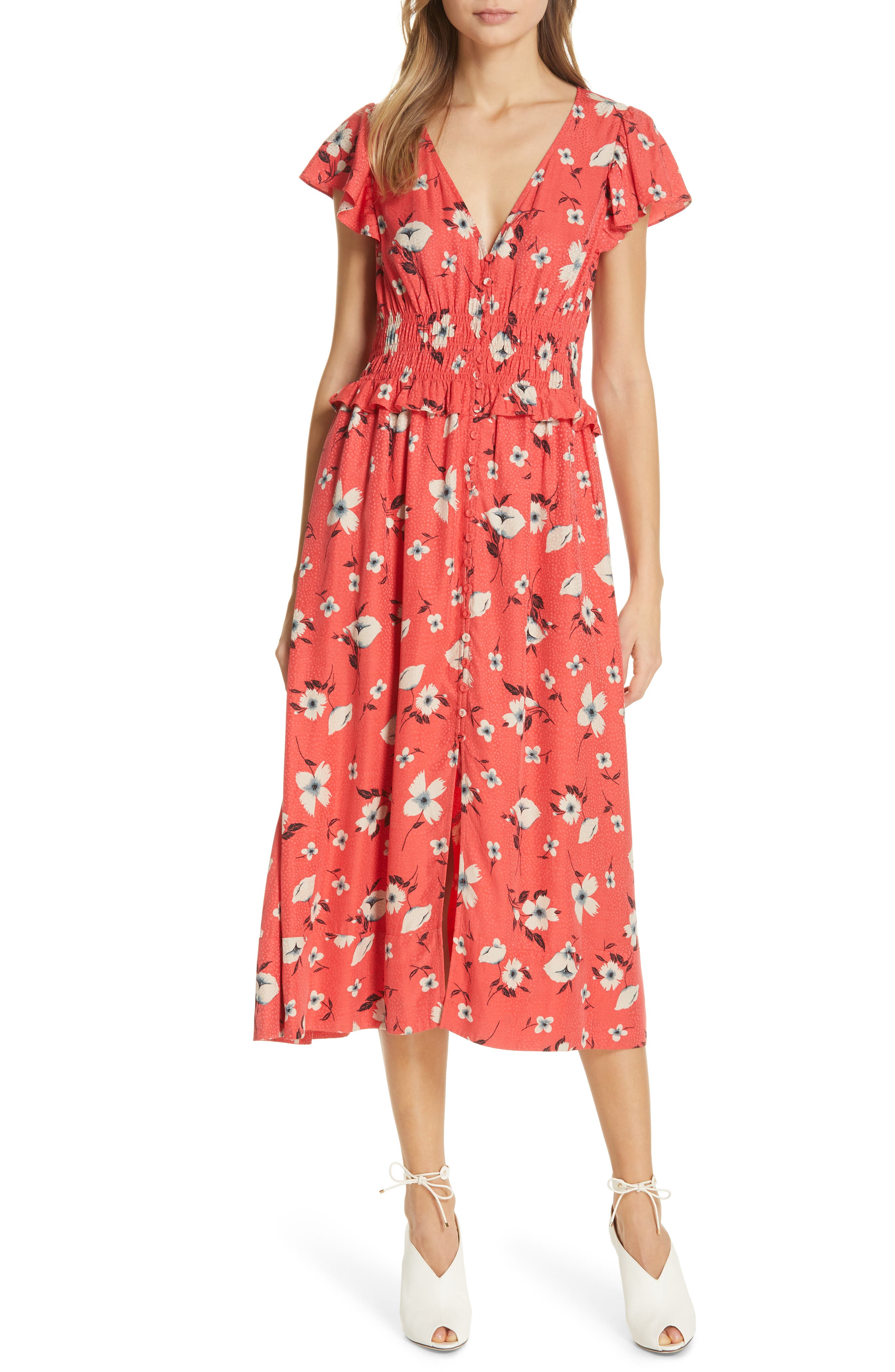 Rebecca Taylor Daniella Floral Jacquard Silk Blend Dress, None