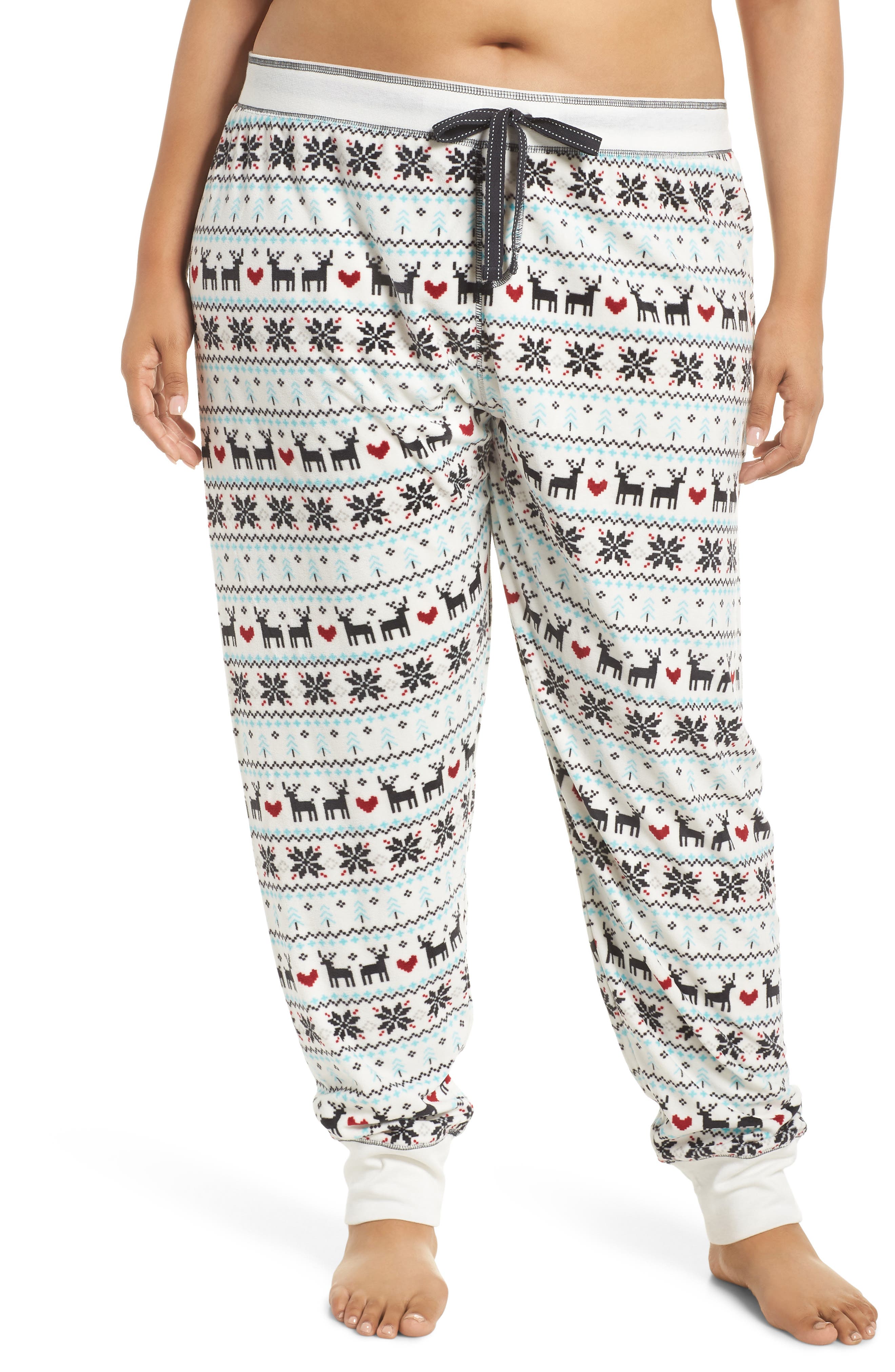 Plus Size Pj Salvage Velour Pajama Pants, Ivory