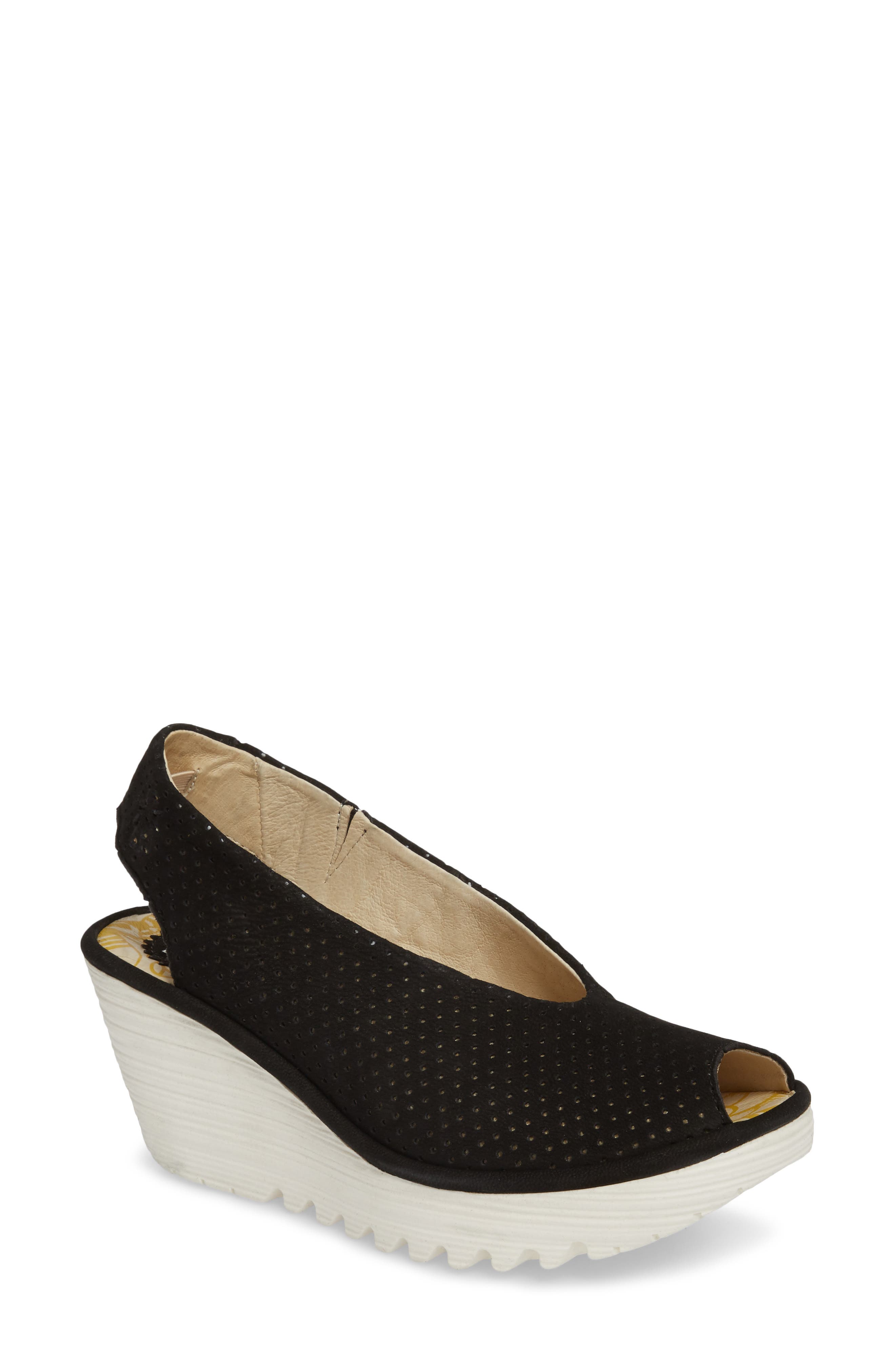 Fly London Yazu Wedge Sandal - Black