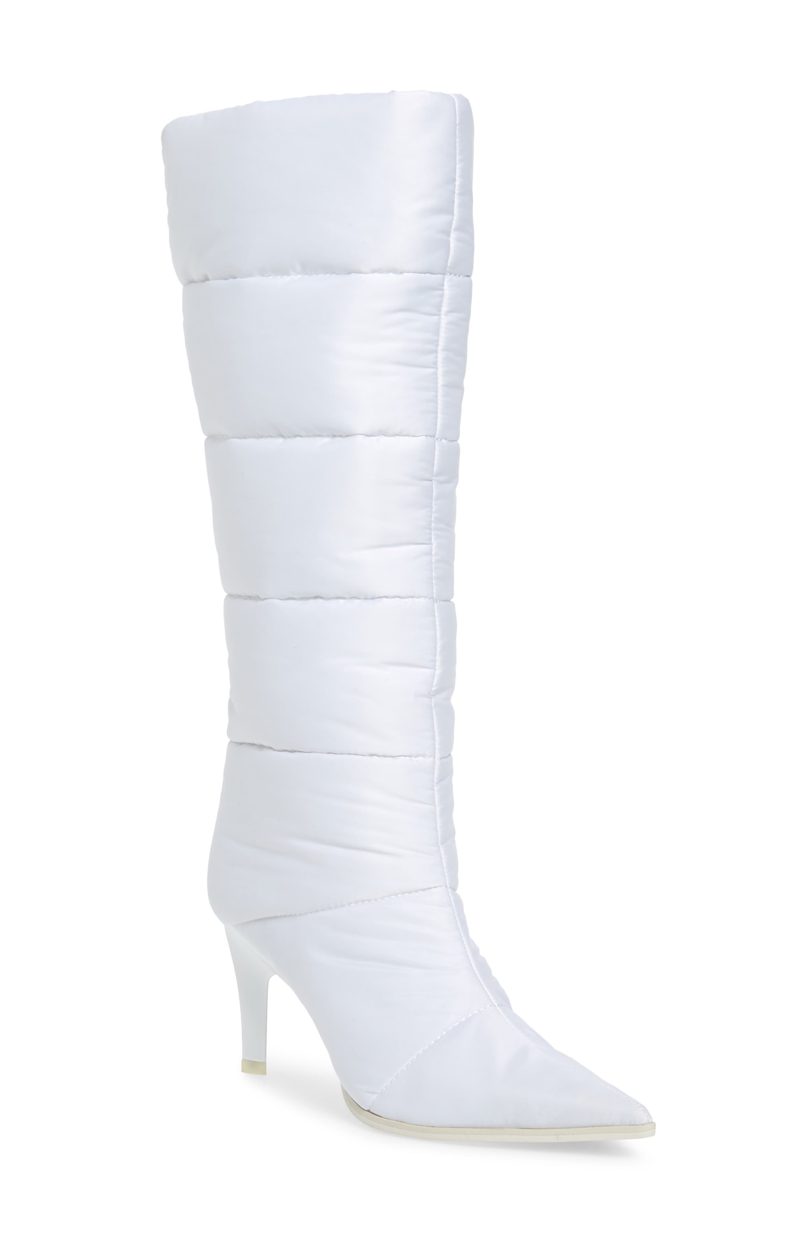 Jeffrey Campbell Apris Knee High Puffer Boot, White