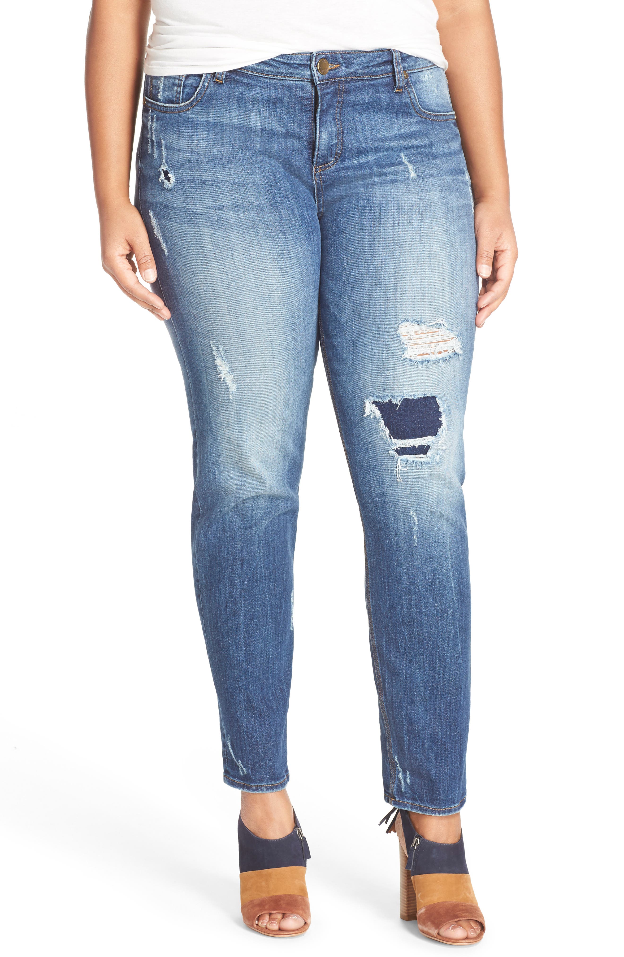 KUT from the Kloth Distressed Slouchy Boyfriend Jeans (Marvel) (Plus Size) | Nordstrom
