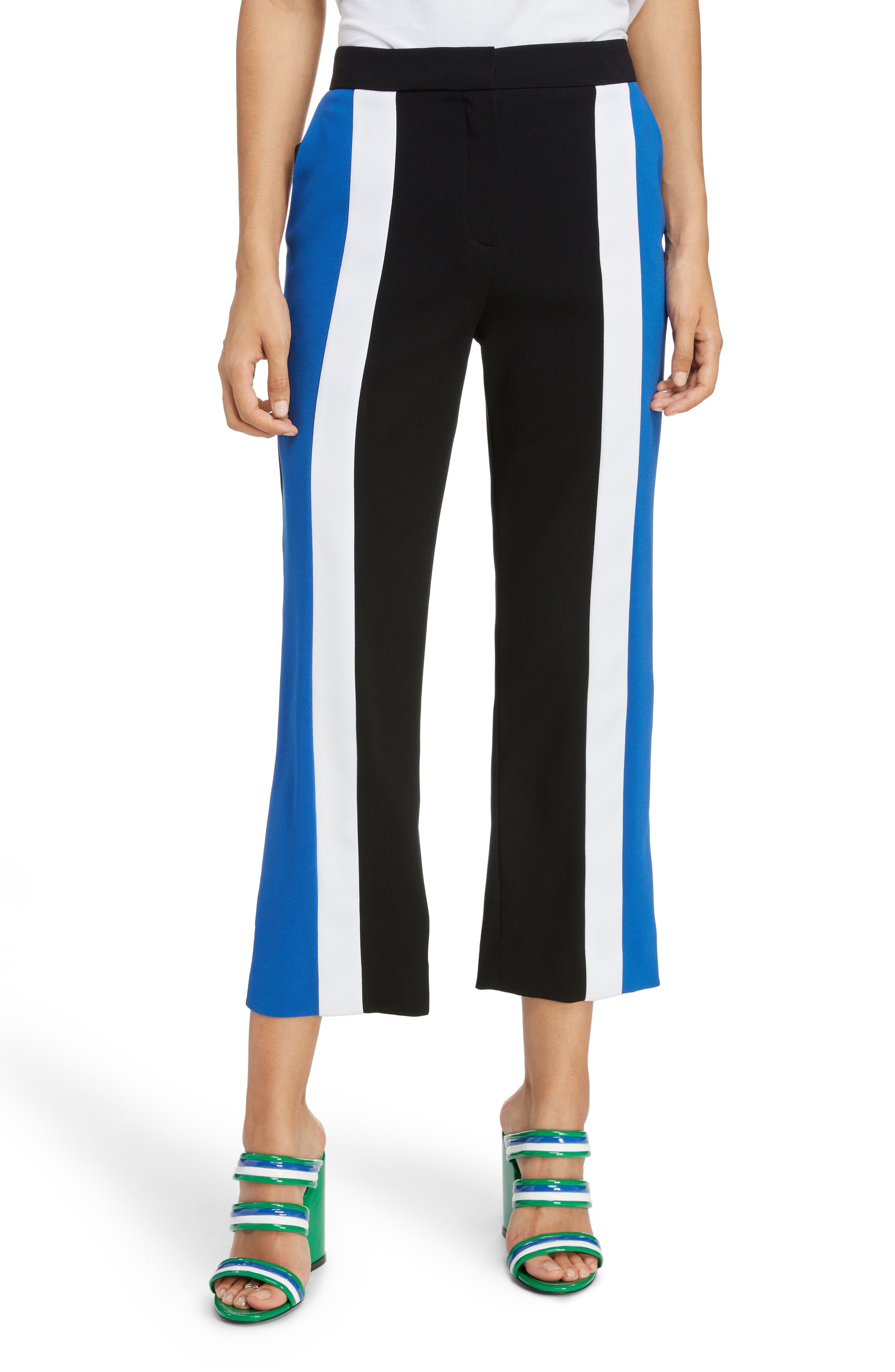 Kenzo Colorblock Crop Flare Pants, US / 40 FR - Black