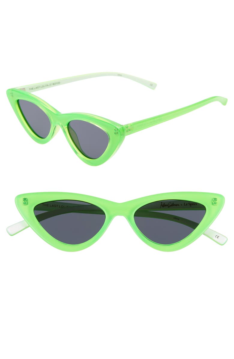 ADAM SELMAN X LE SPECS LUXE Lolita 49mm Cat Eye Sunglasses, Main, color, NEON LIME
