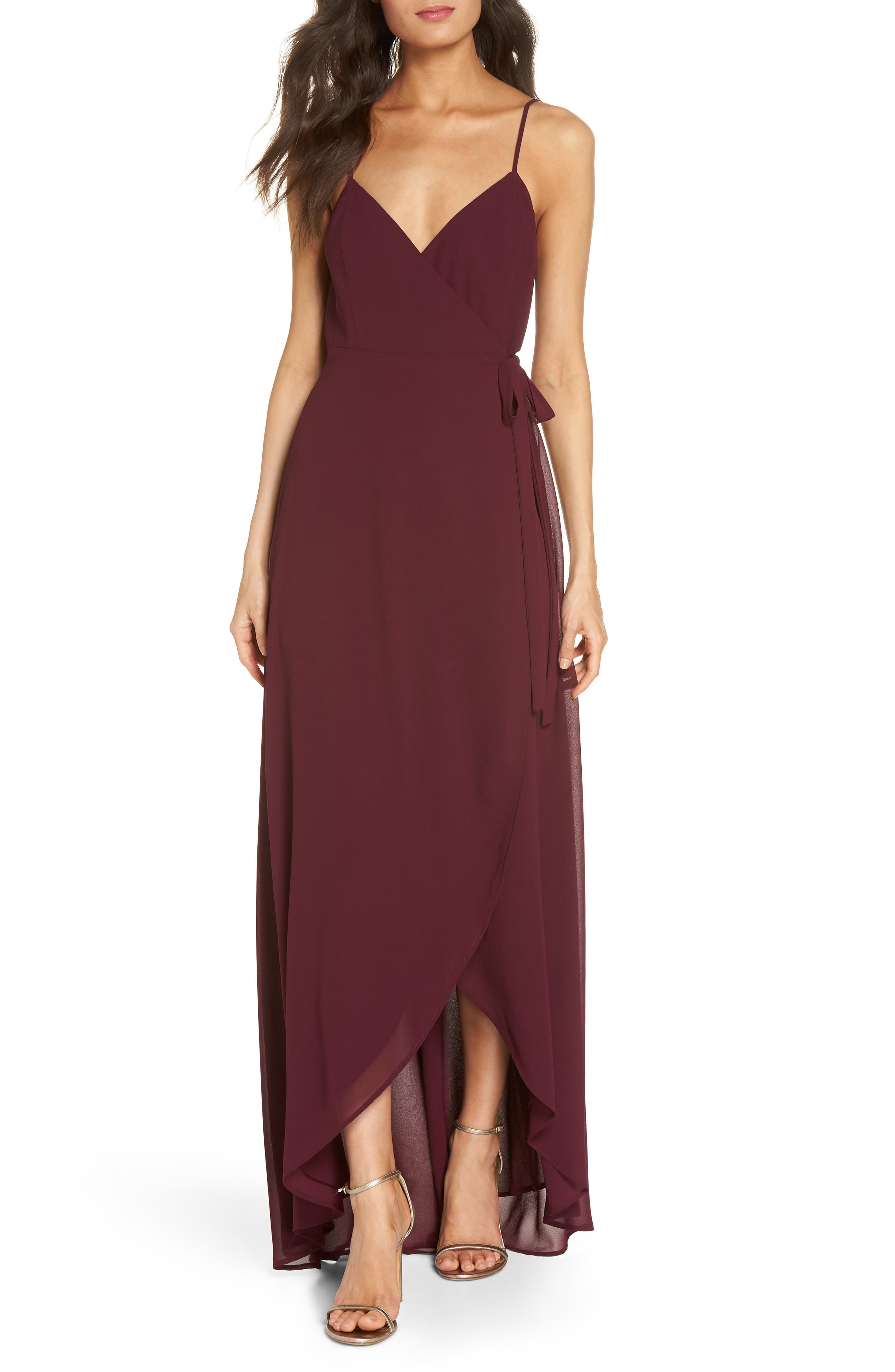 Show Me Your Mumu Mariah Wrap Maxi Dress, Burgundy