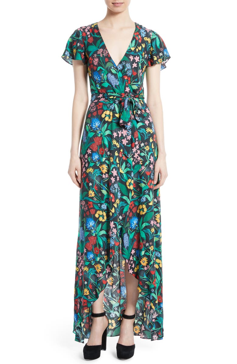 Alice + Olivia Adrianna Floral Faux Wrap Maxi Dress | Nordstrom