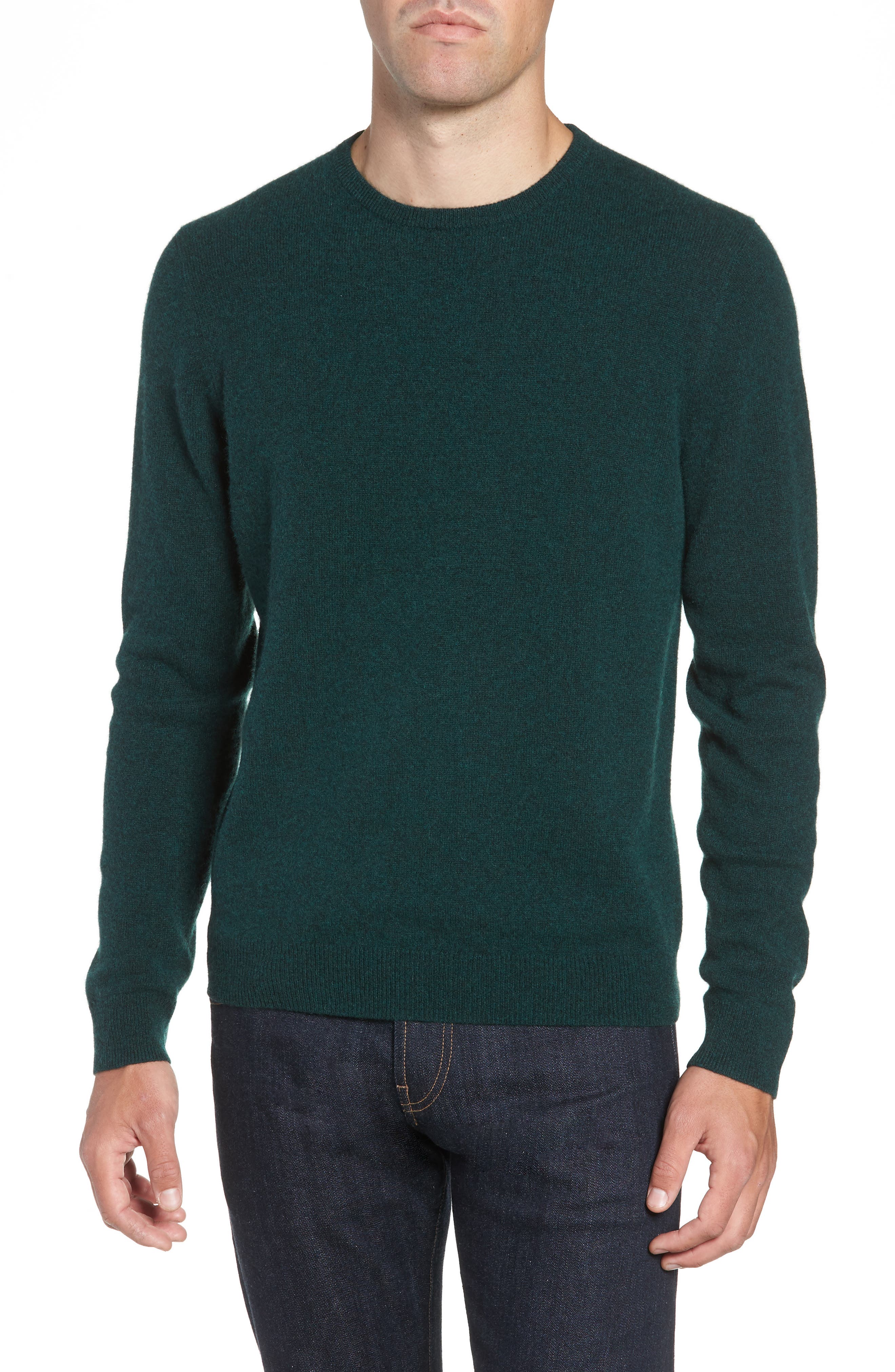 Nordstrom Shop Cashmere Crewneck Sweater, Green