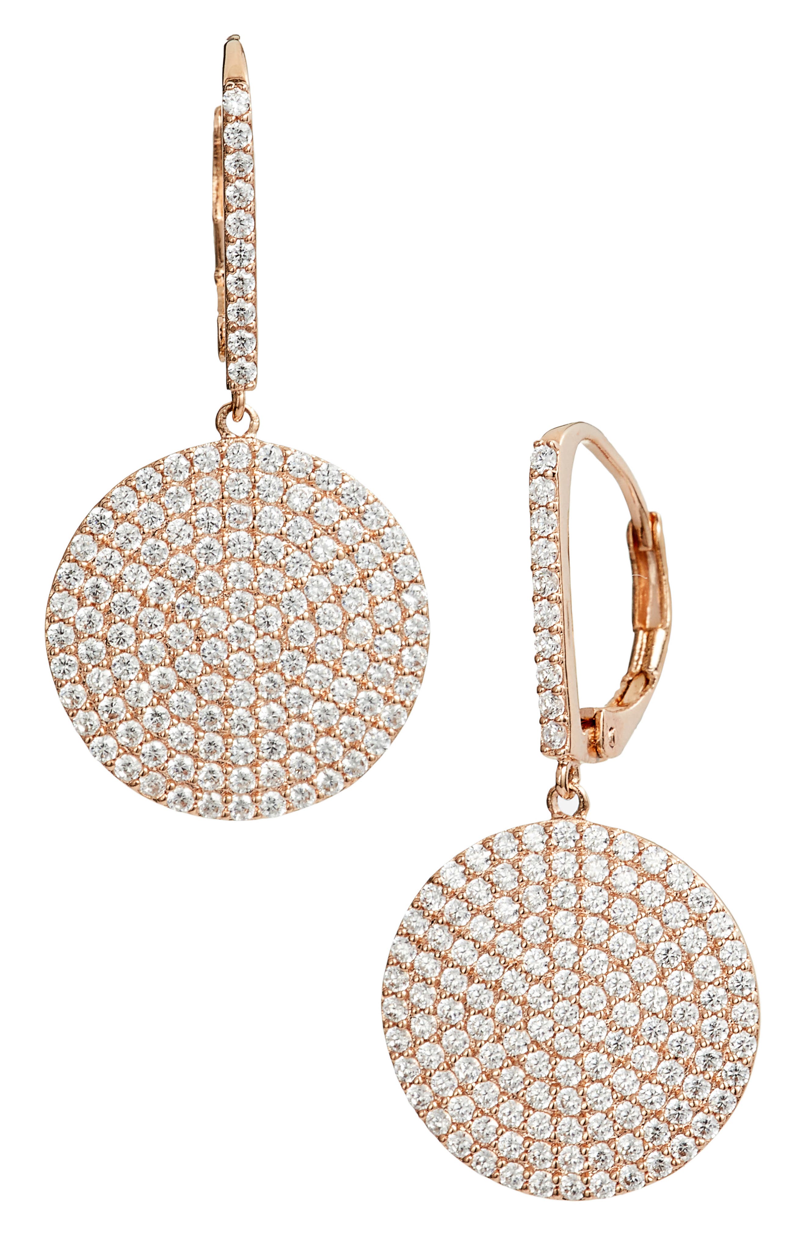 Nordstrom Pavé Medium Disc Drop Earrings Nordstrom