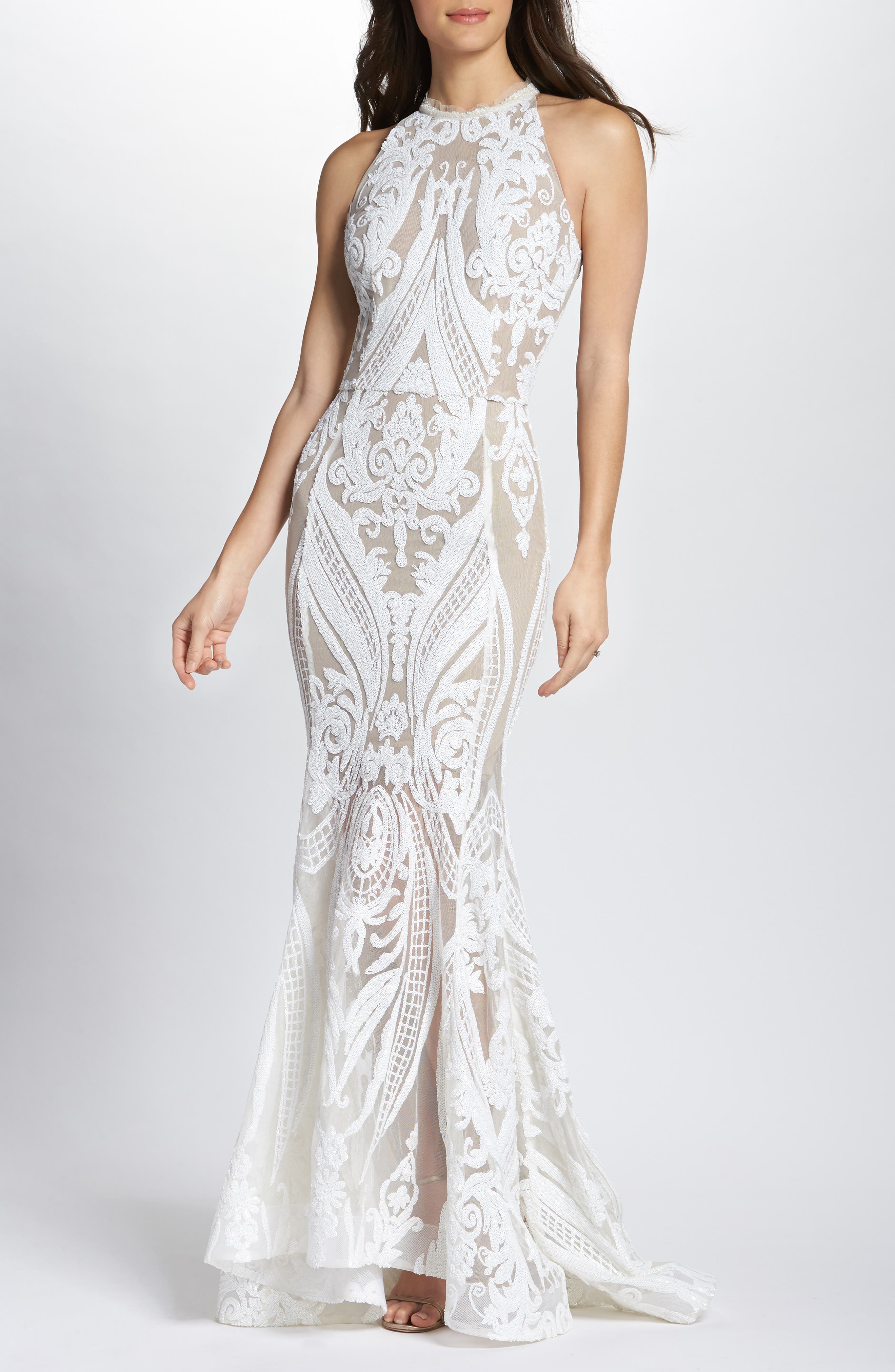 Bronx And Banco Ester Halter Mermaid Gown, Ivory