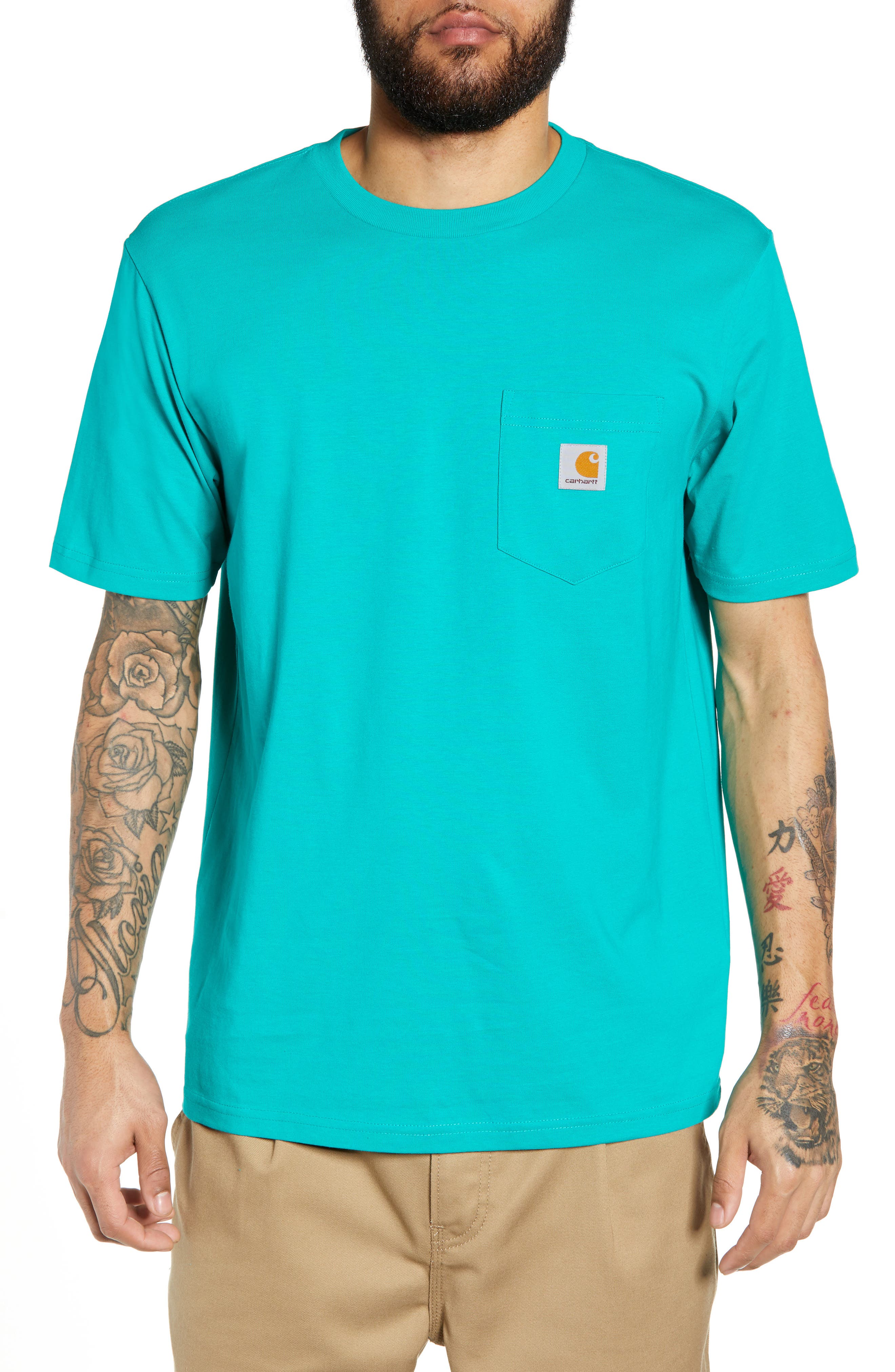 Carhartt Work In Progress Logo Pocket T-Shirt, Green