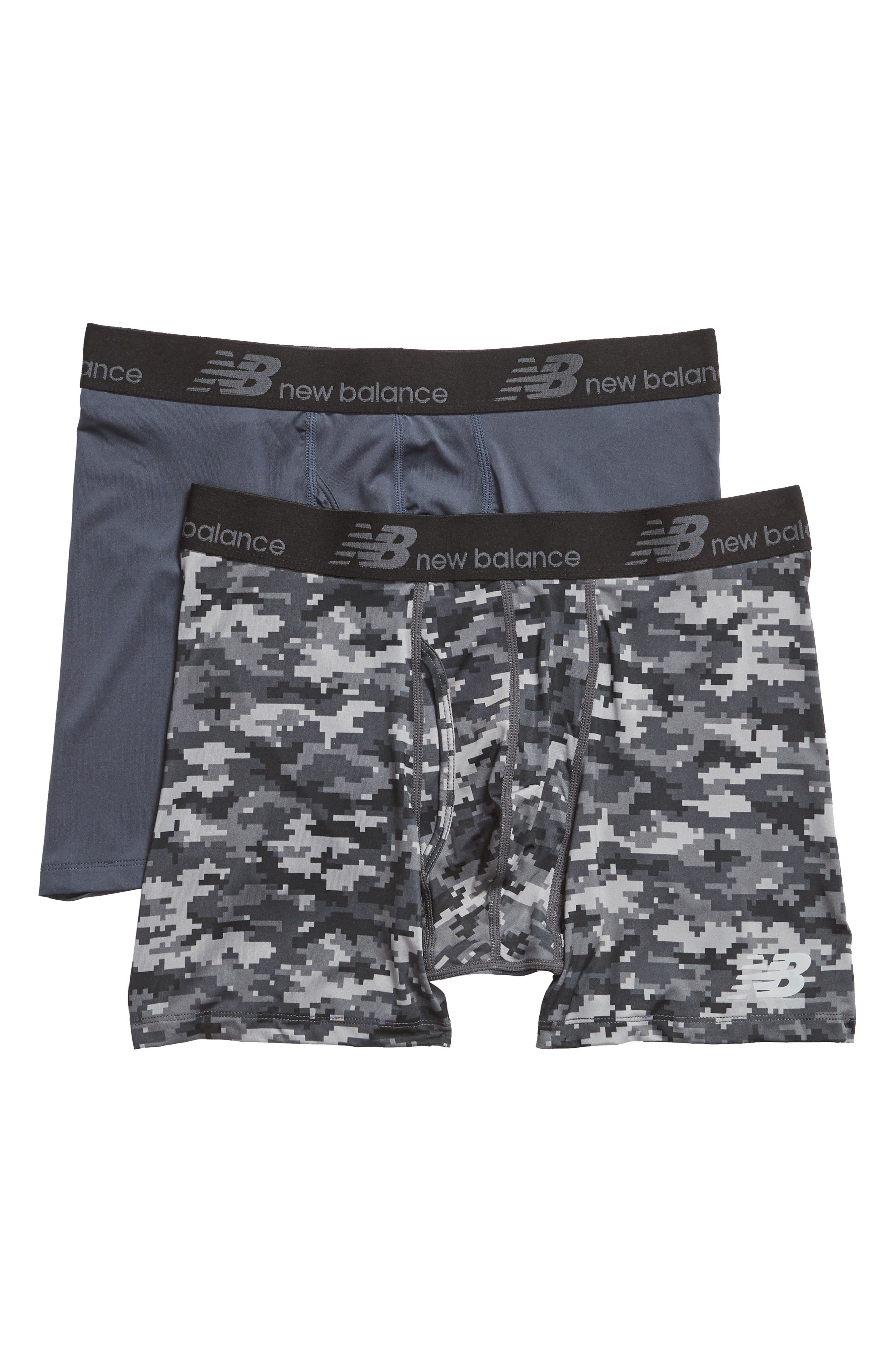 New Balance 2-Pack Boxer Briefs, Black