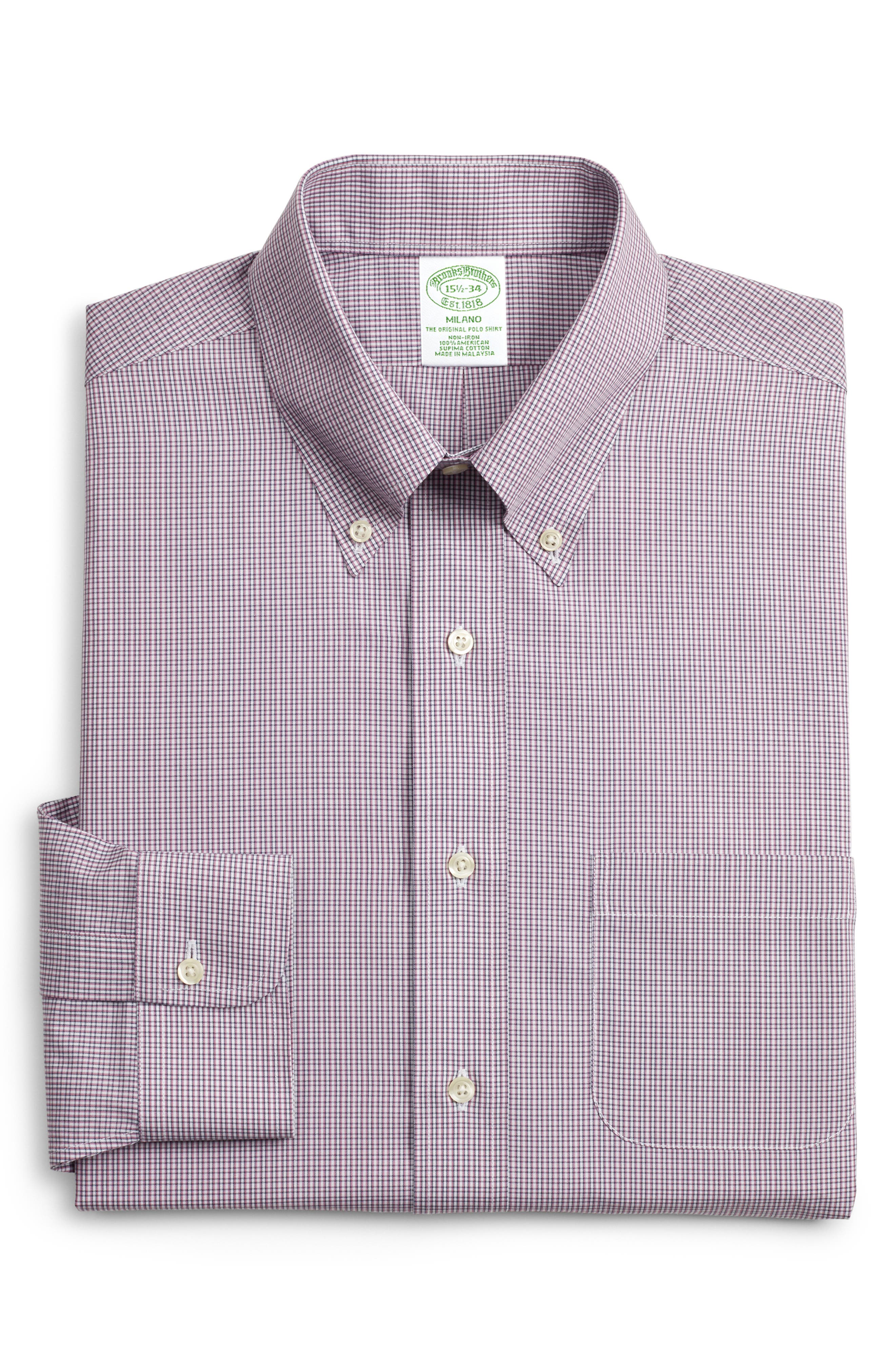 Brooks Brothers Milano Trim Fit Plaid Dress Shirt (3 For $207)