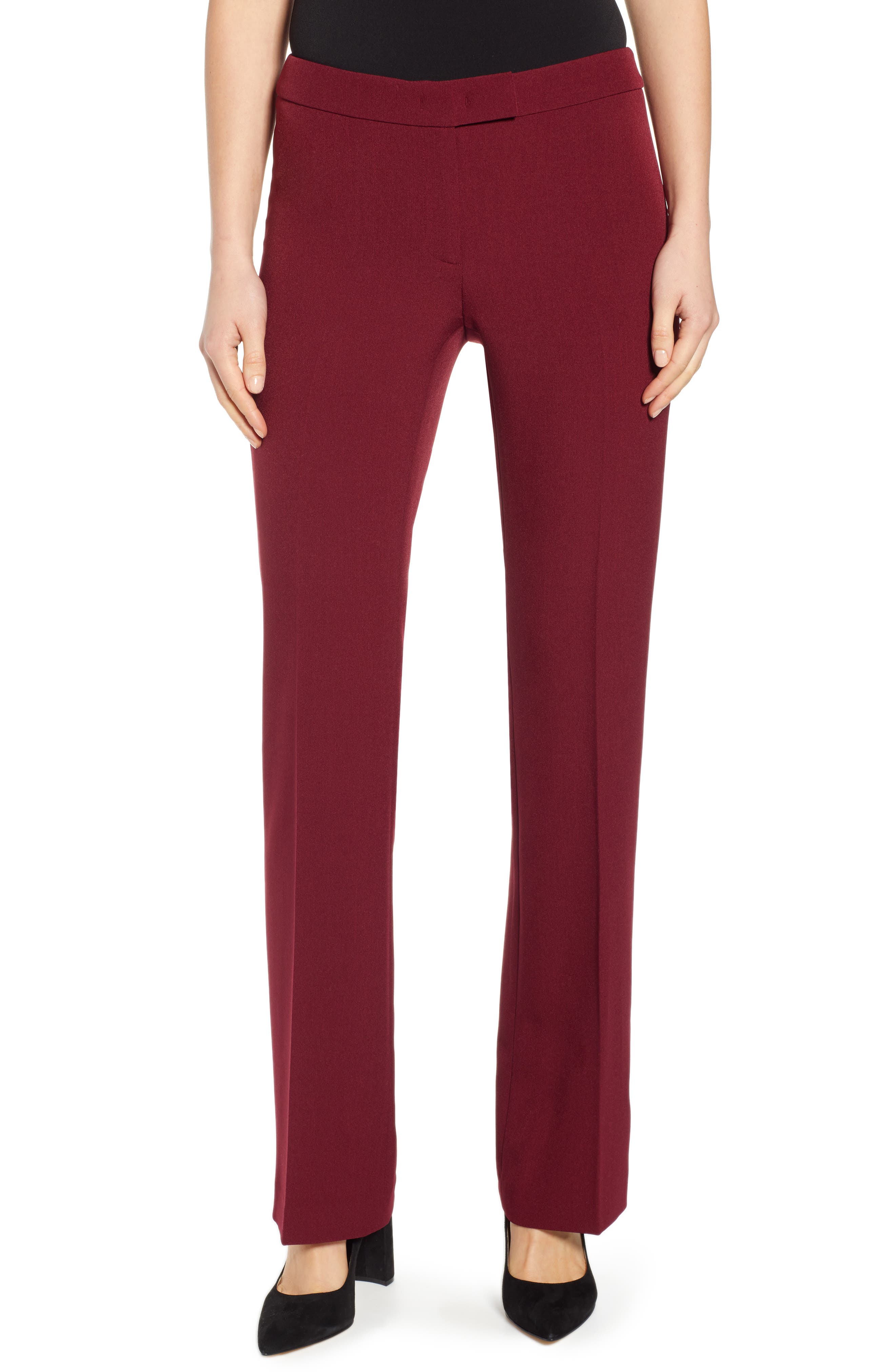 Anne Klein Flare Leg Pants, Burgundy