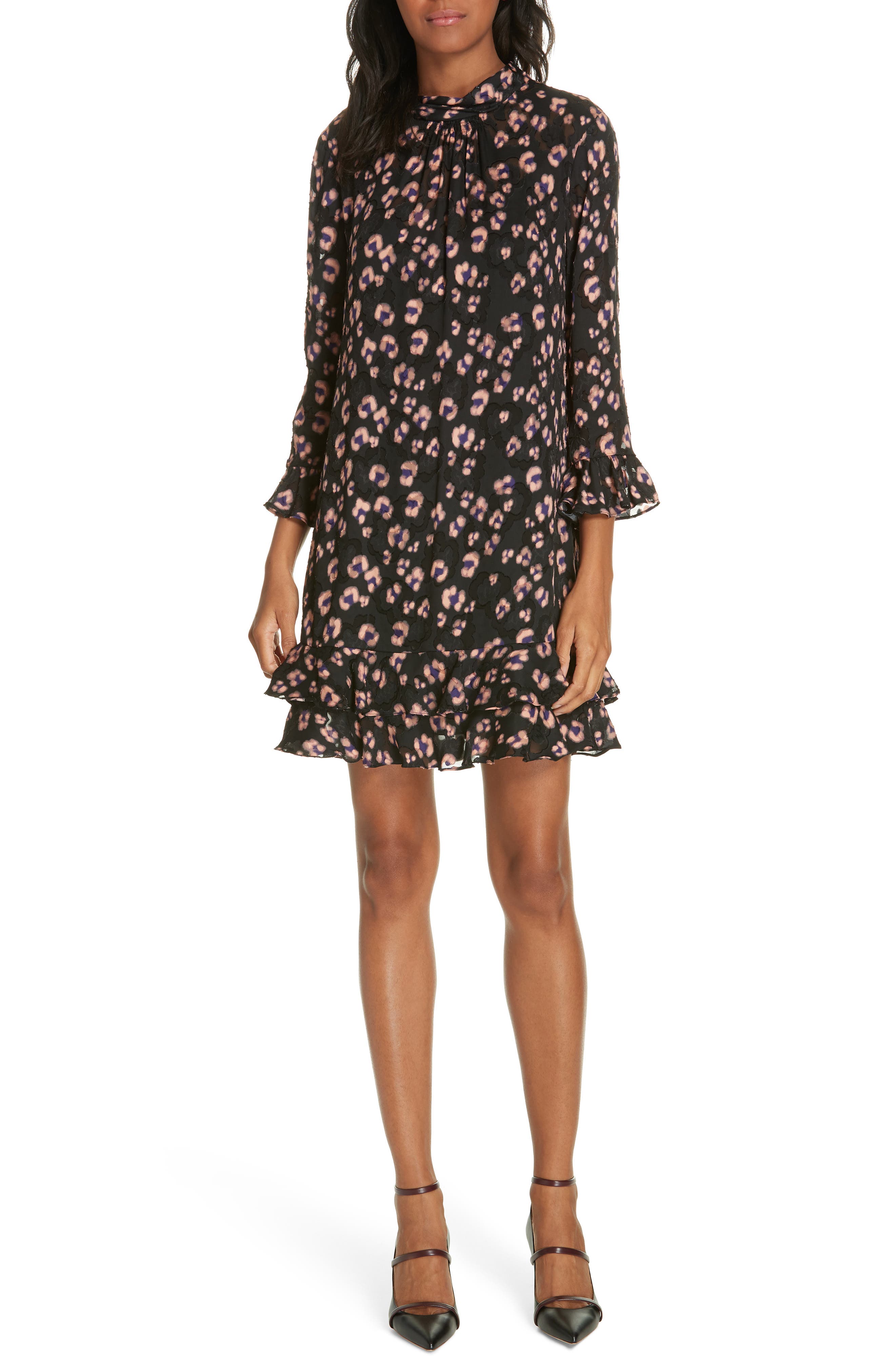 Rebecca Taylor Cheetah Print Silk Dress