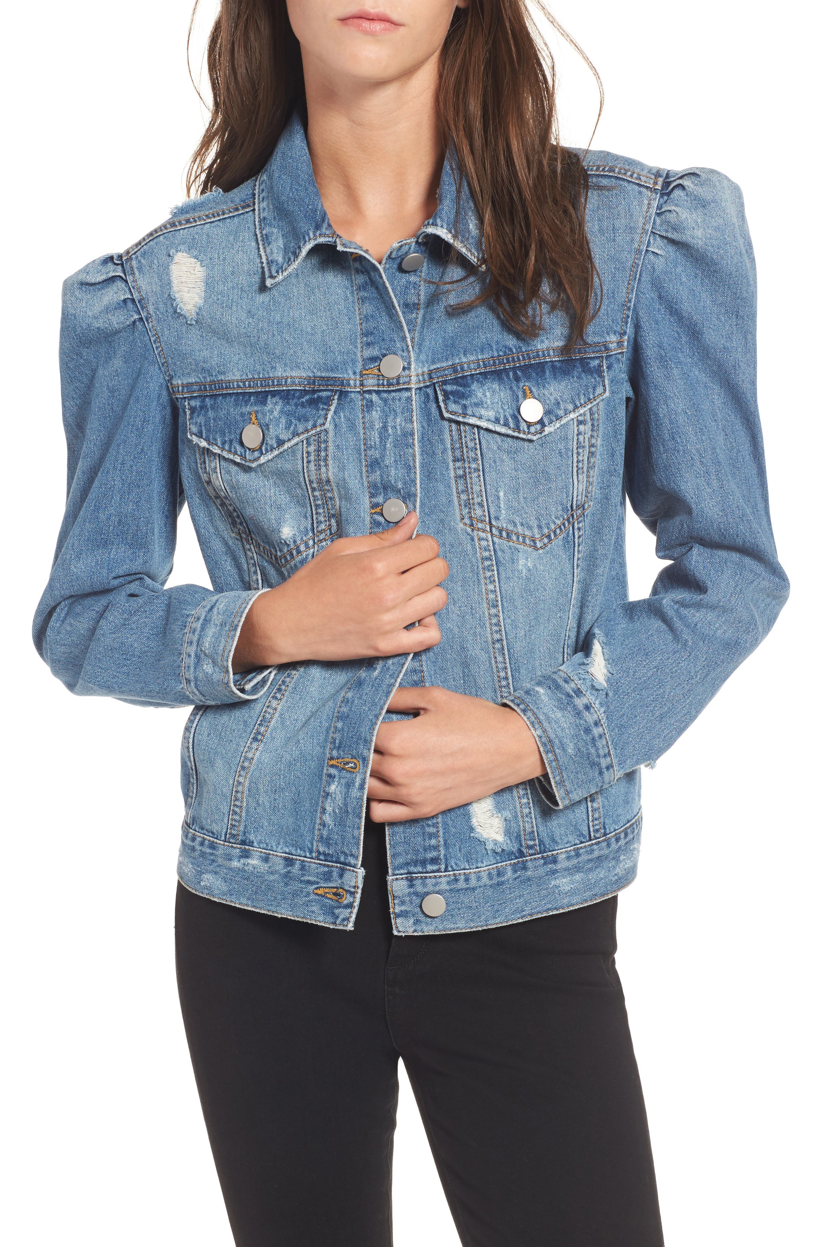 BP. Puff Sleeve Denim Jacket Nordstrom