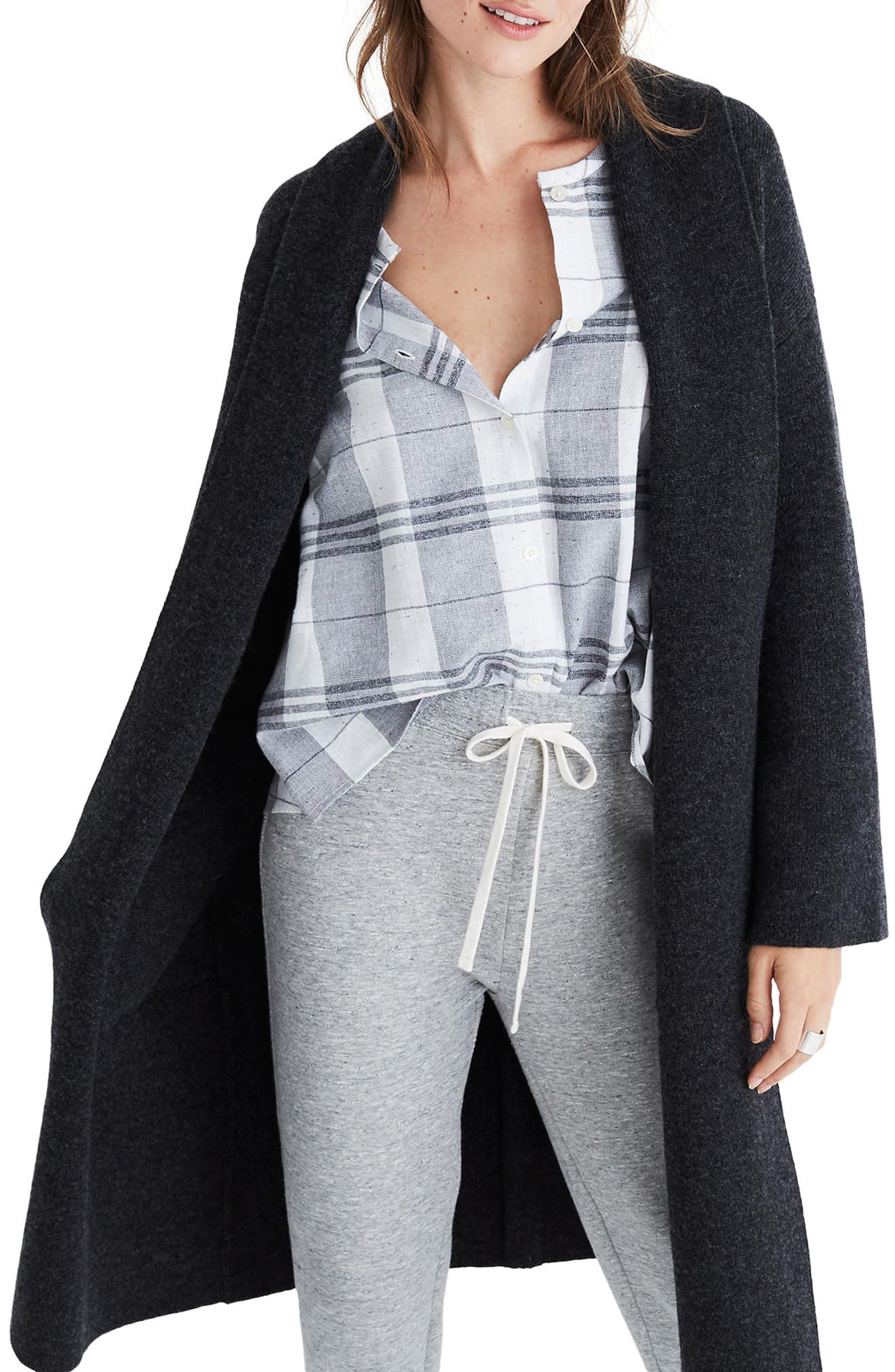Madewell Rivington Shawl Collar Merino Wool Sweater Coat Nordstrom