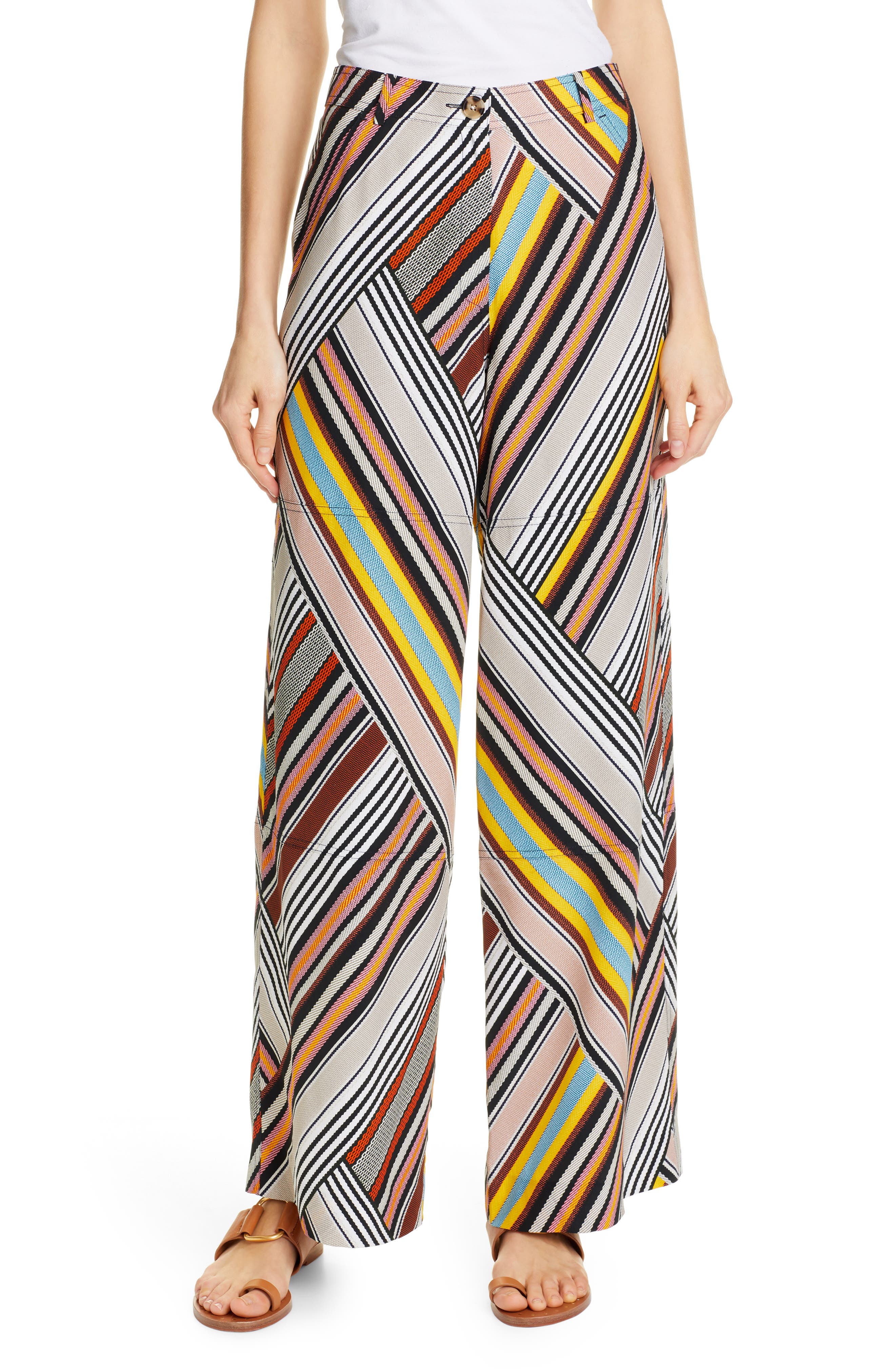 Tory Burch Silk Cargo Pants, Brown