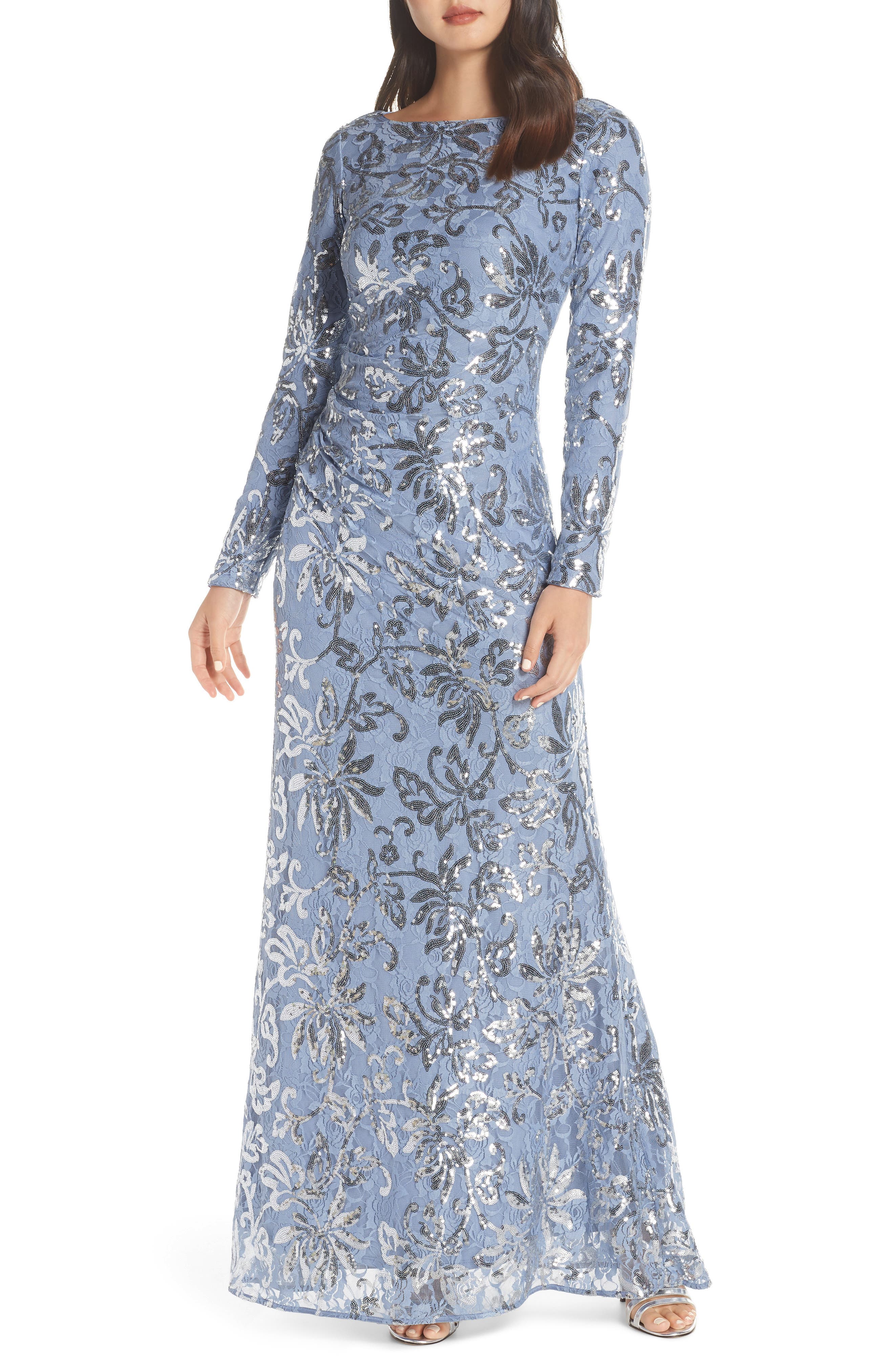 Vince Camuto Lace & Sequin Evening Dress