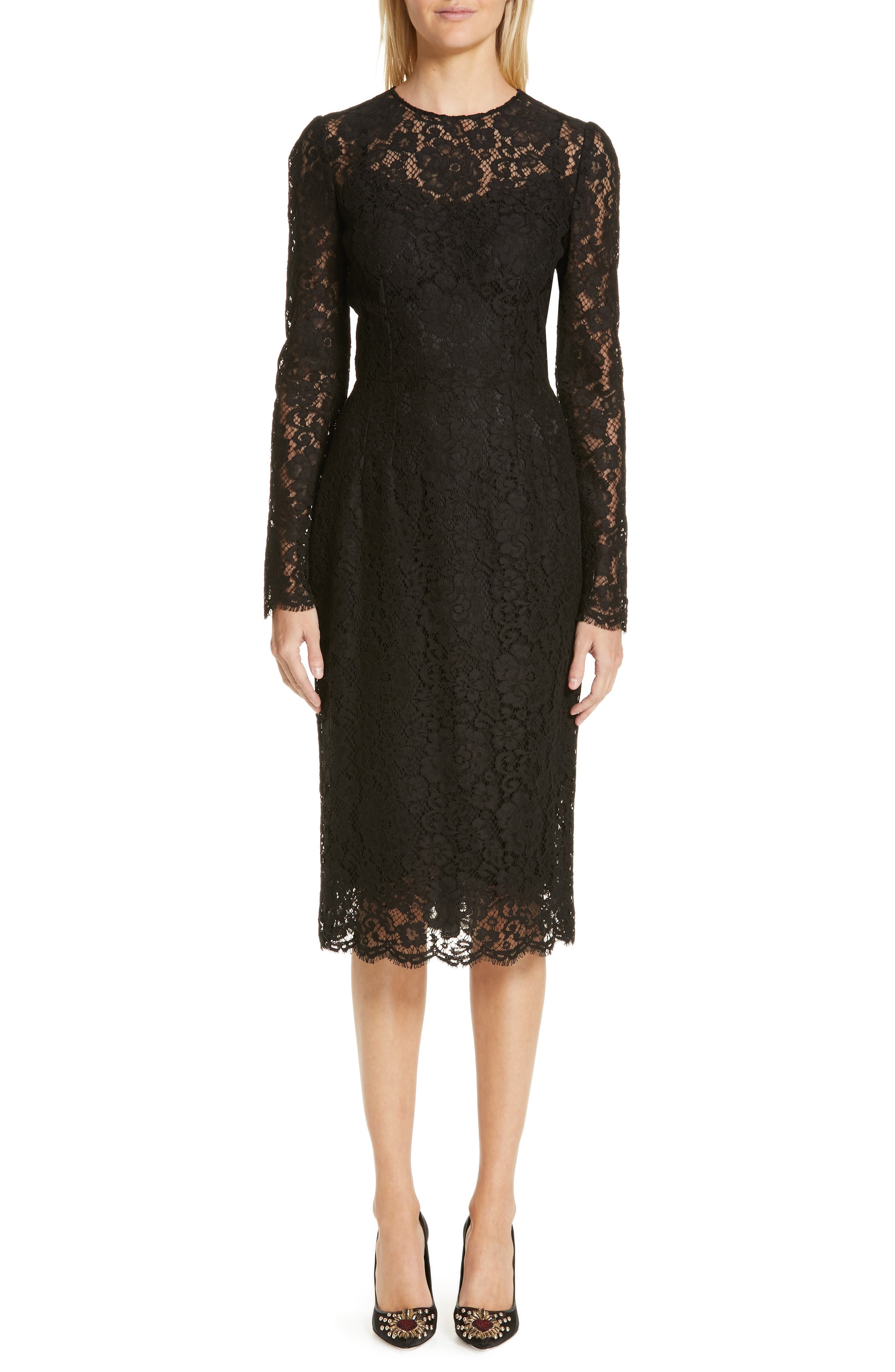 Dolce & gabbana Lace Pencil Dress, US / 40 IT - Black