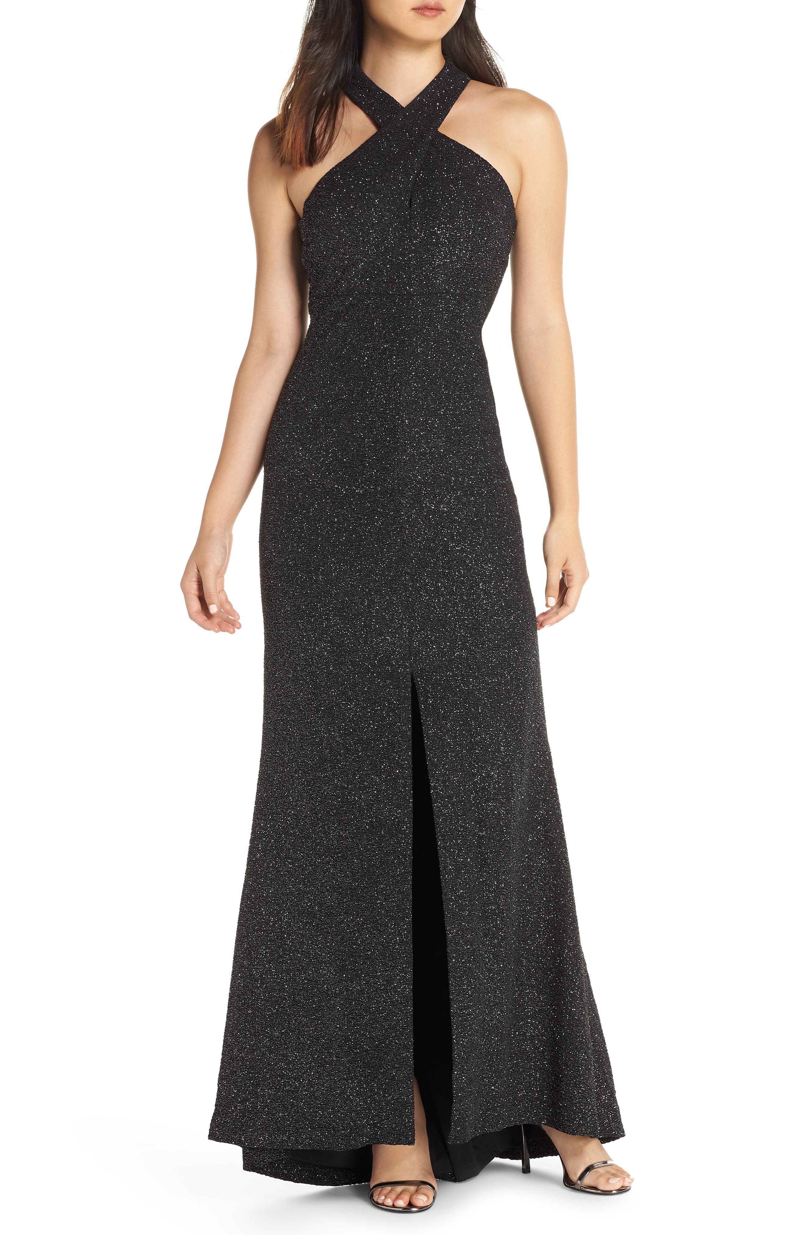 Eliza J Crisscross Neck Gown