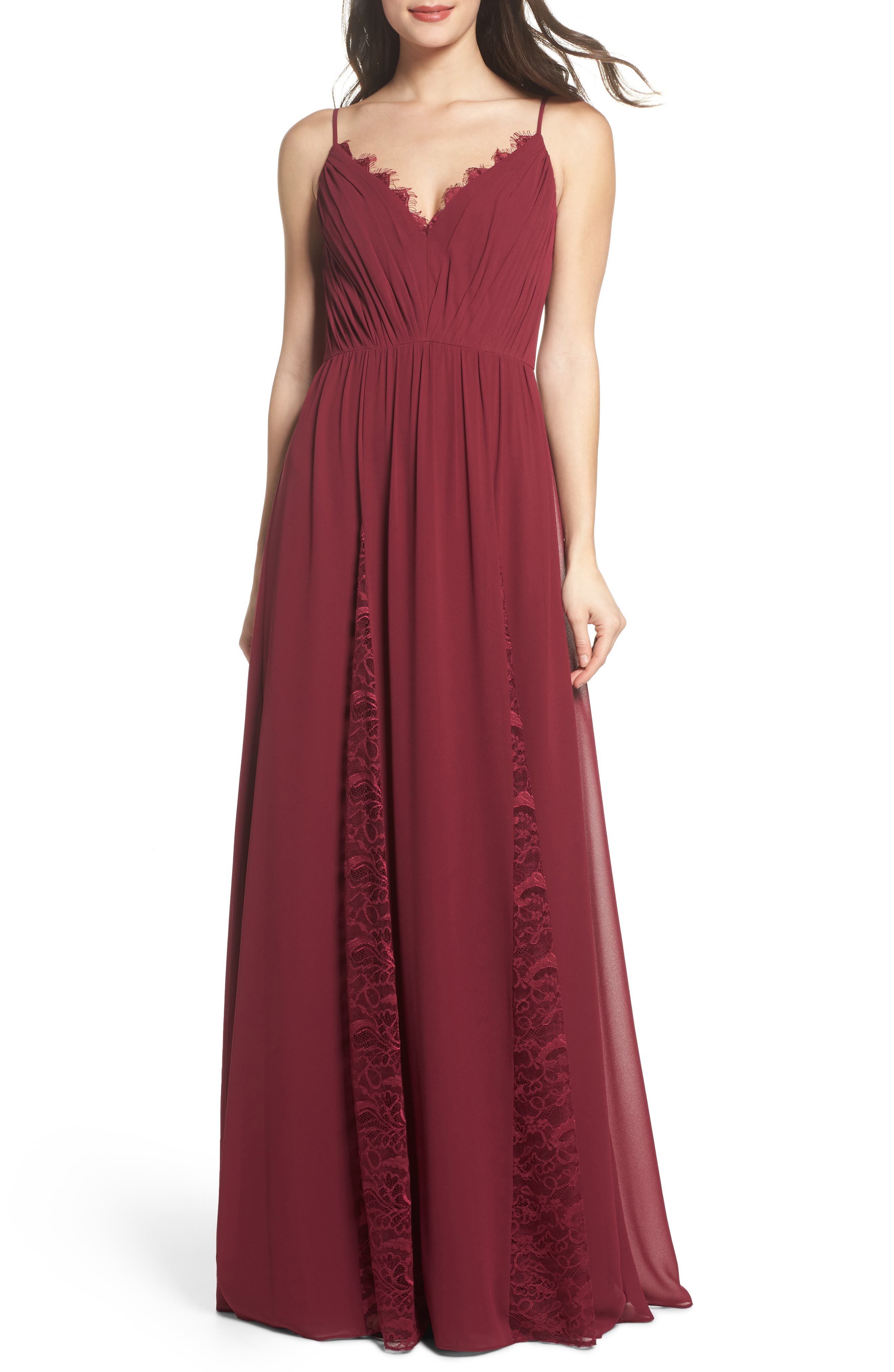 Hayley Paige Occasions Lace & Chiffon Gown