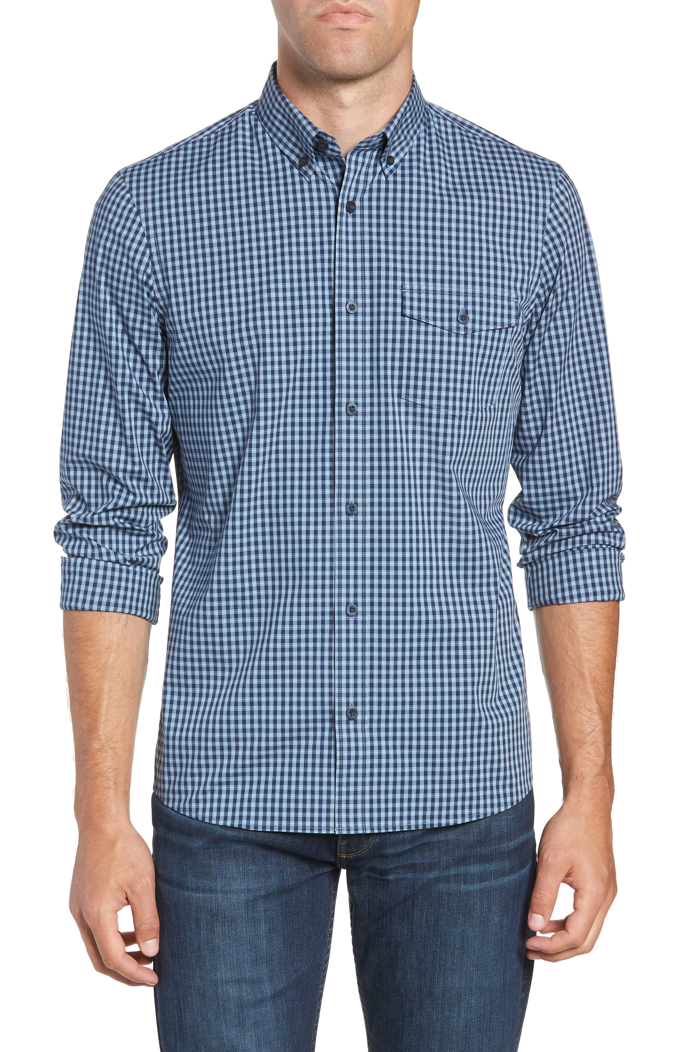 Nordstrom Shop Tech-Smart Slim Fit Check Sport Shirt