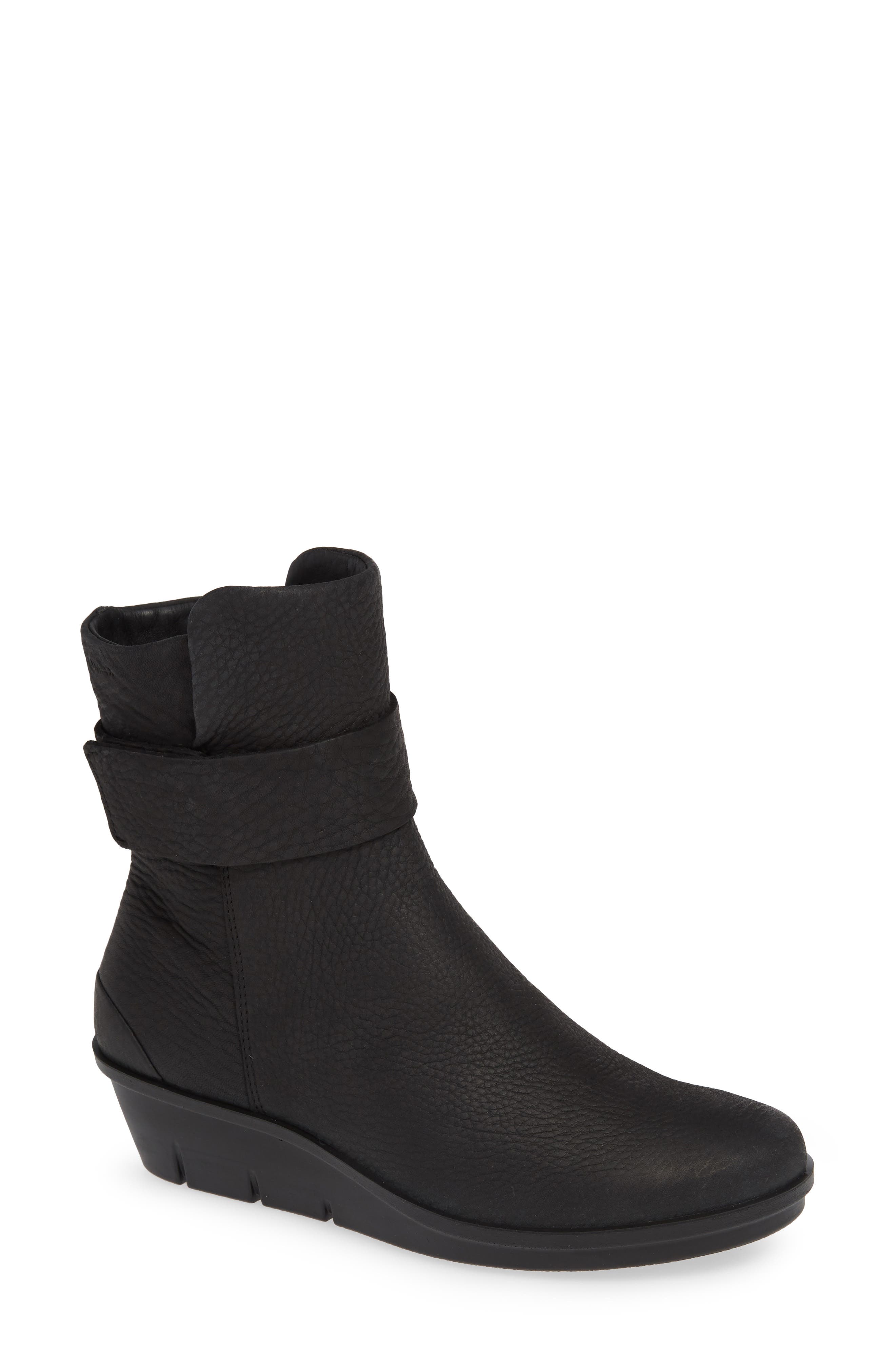 Ecco Skyler Waterproof Wedge Bootie, Black