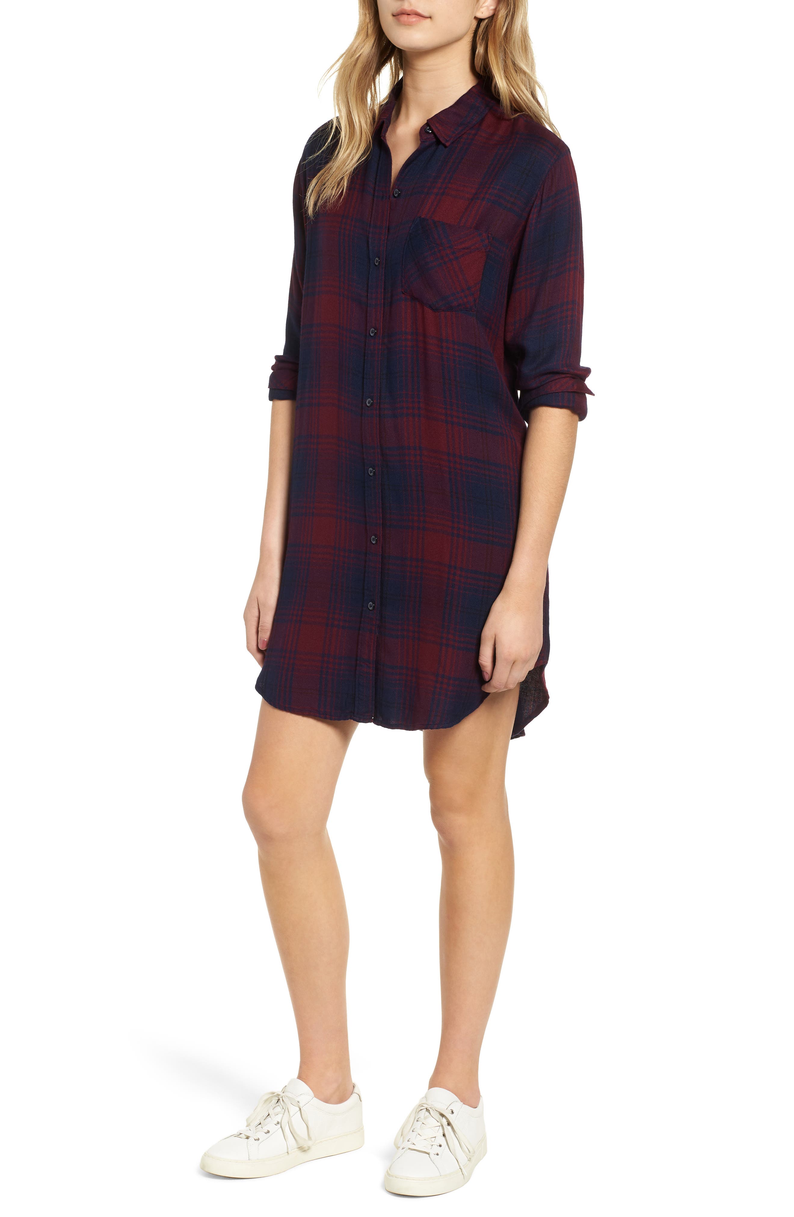 Rails Bianca Flannel Shirtdress, Blue