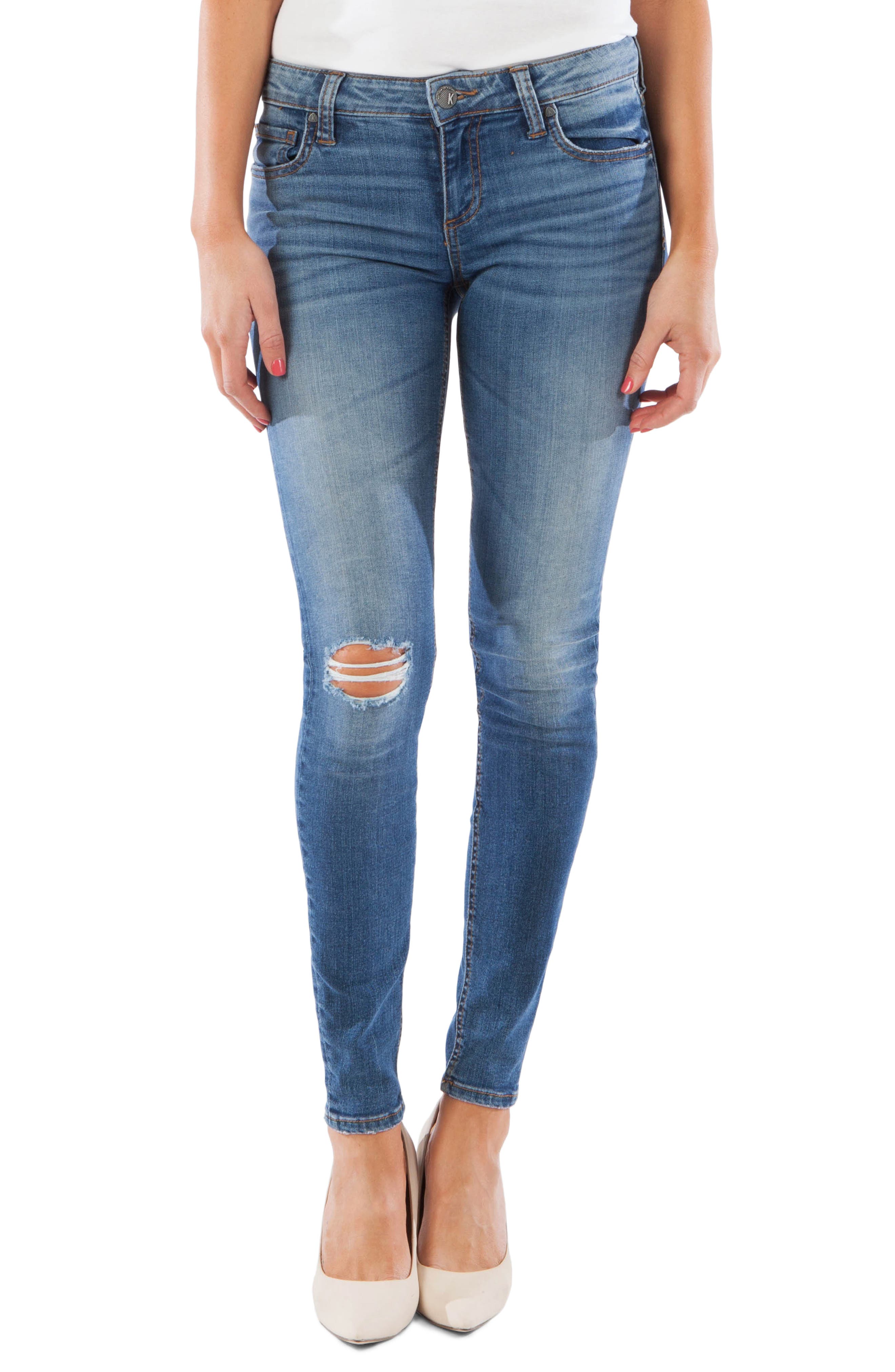 Kut From The Kloth Mia Ripped Toothpick Skinny Jeans, Blue