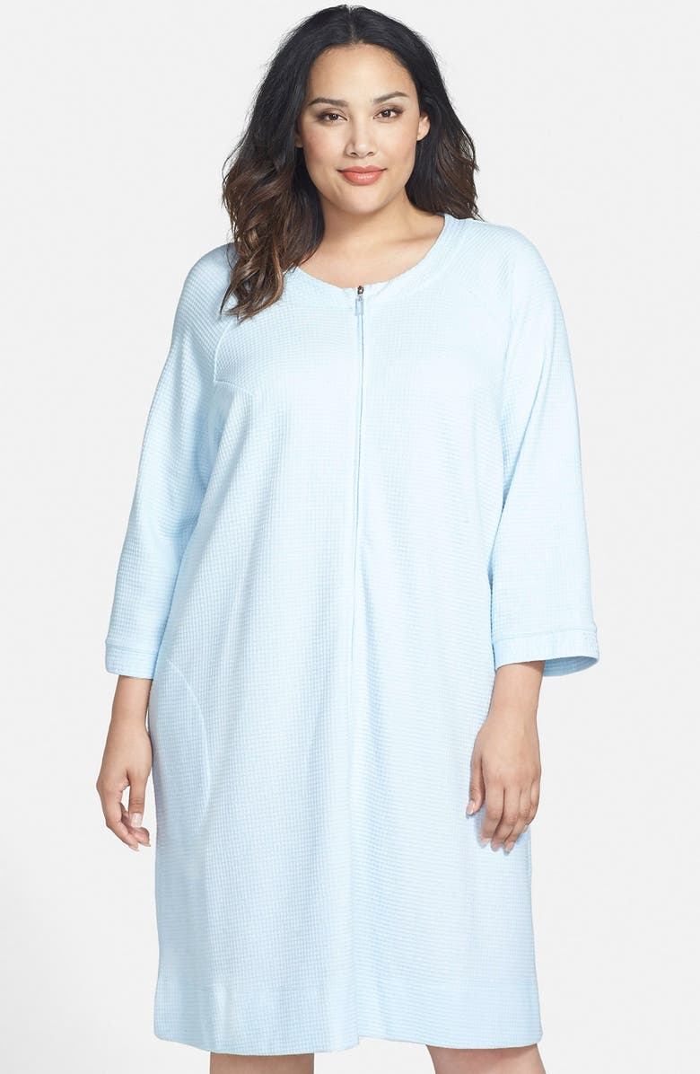 Carole Hochman Designs Zip Front Waffle Knit Robe (Plus Size) Nordstrom