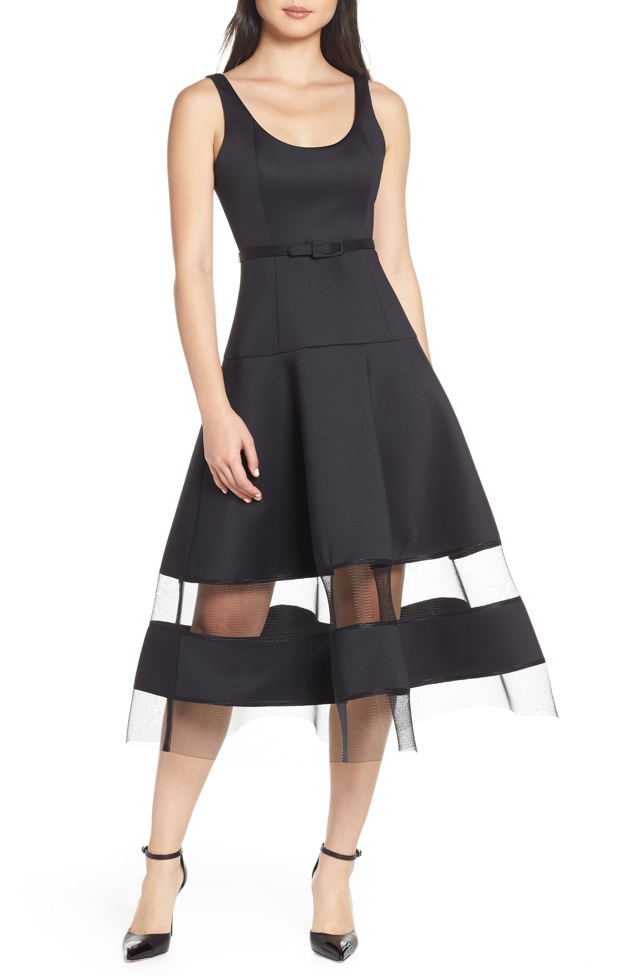 Mark + James By Badgley Mischka Scuba Crepe Midi Dress, Black