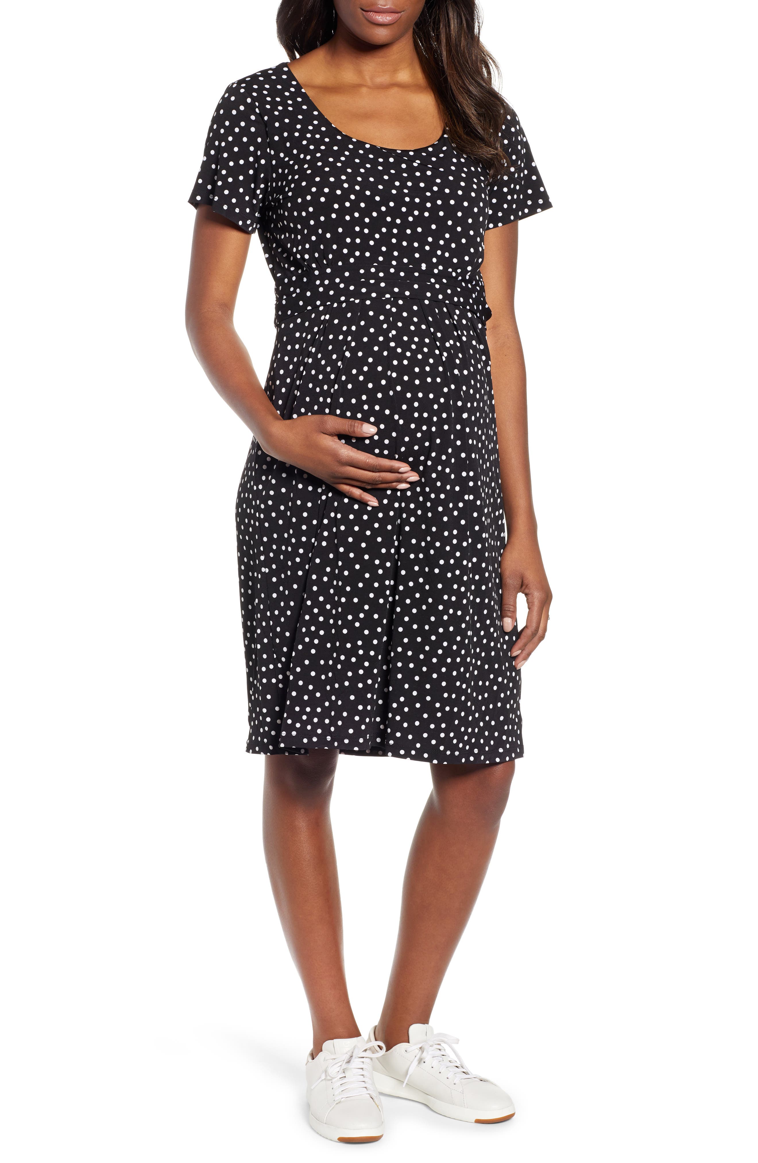 Angel Maternity Busy Mommy Empire Waist Maternity/nursing Dress, Black