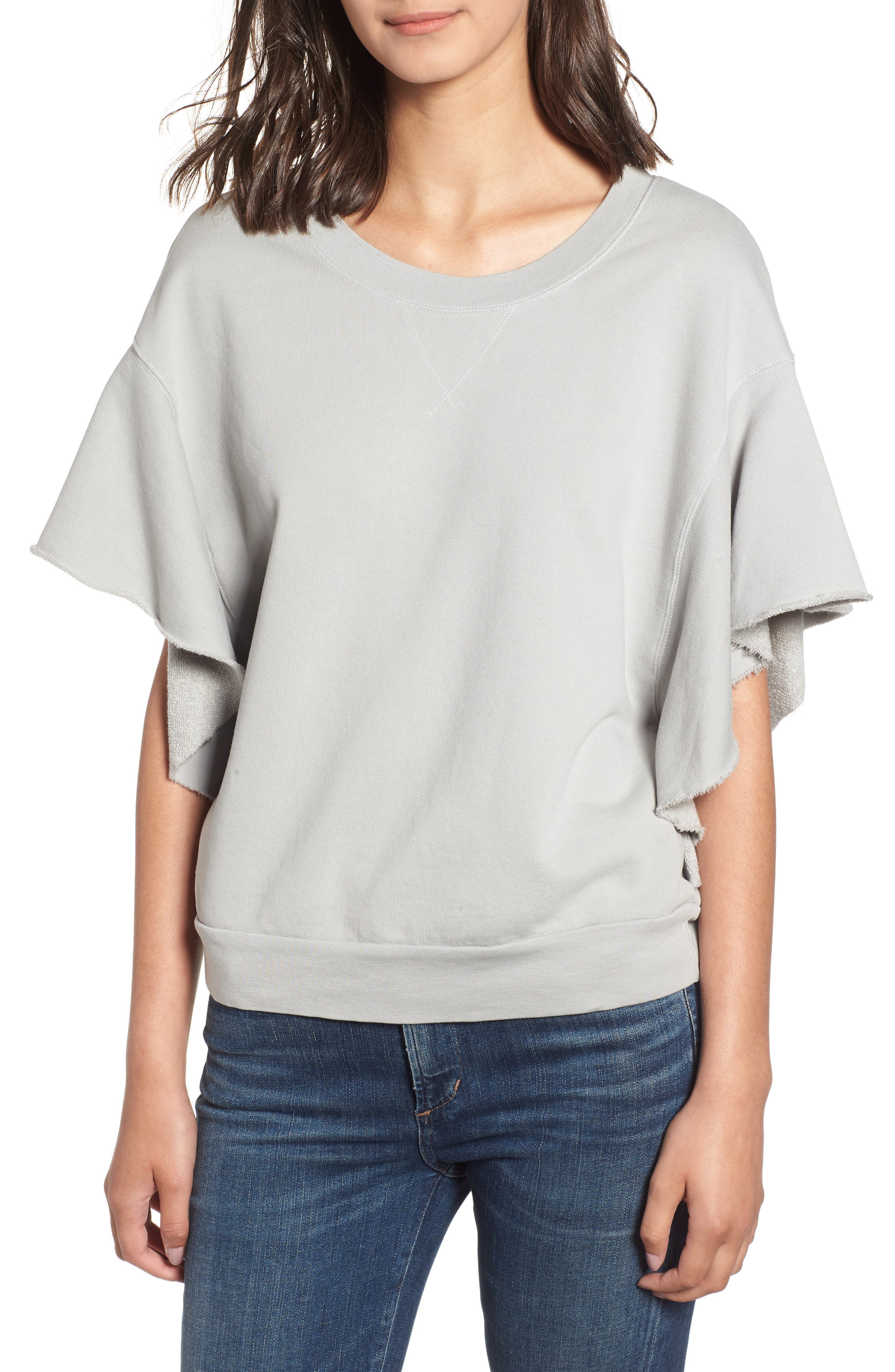 Stateside Ruffle Sweatshirt, Grey