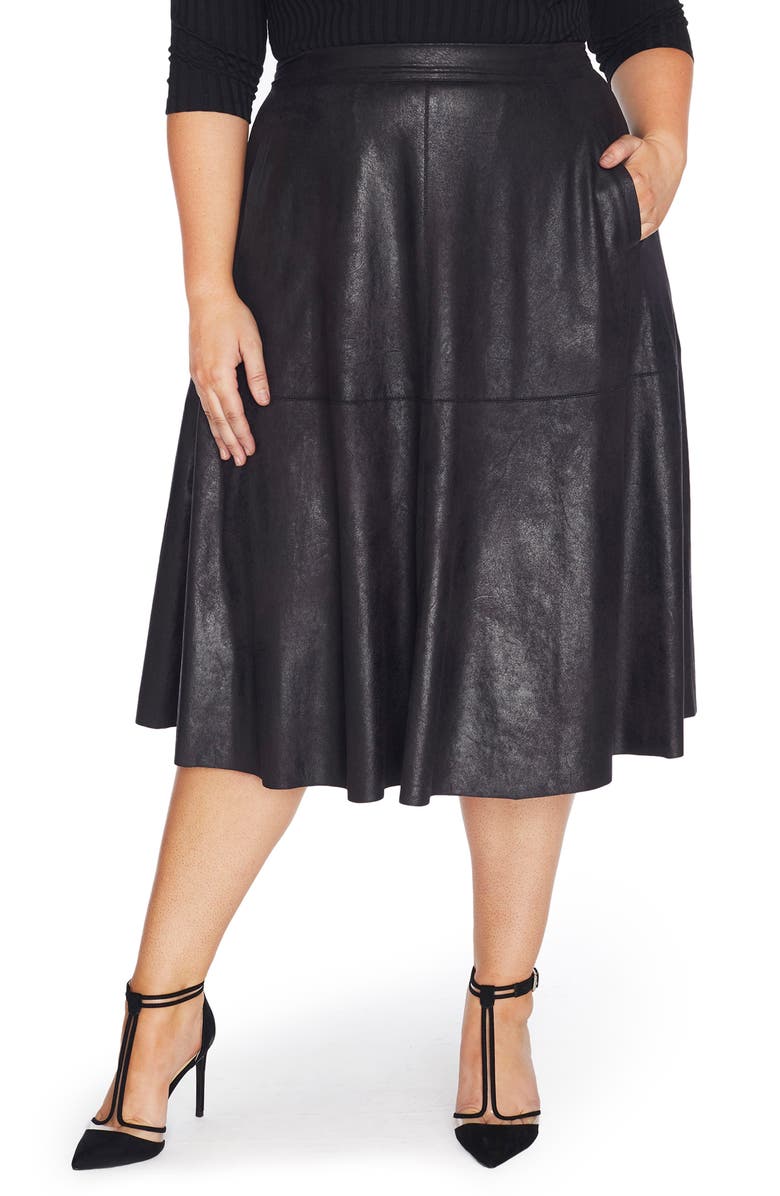 REBEL WILSON X ANGELS Stretch Faux Leather A-Line Skirt (Plus Size ...
