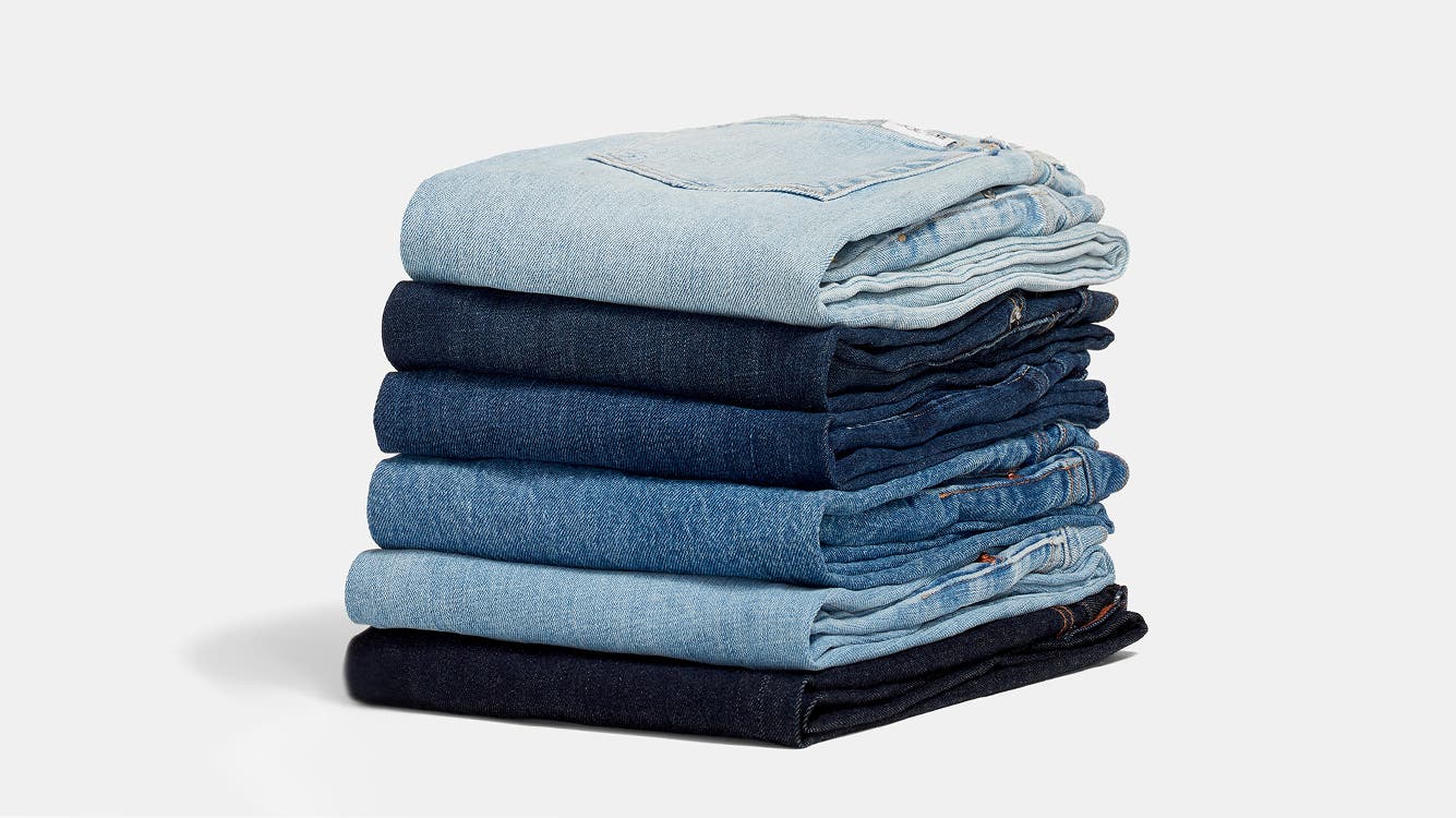 A stack of jeans.