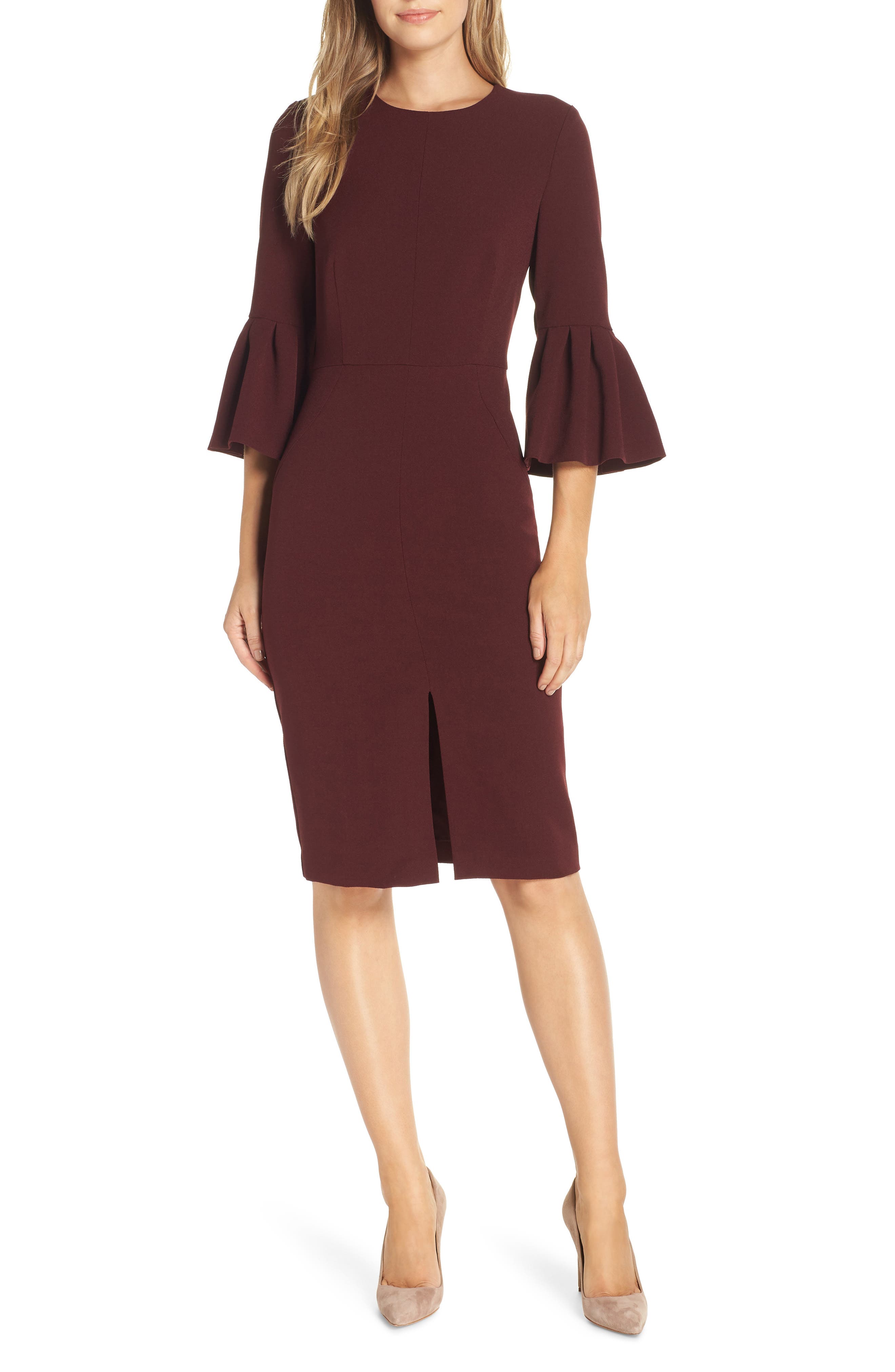 Petite Harper Rose Bell Sleeve Sheath Dress, Purple