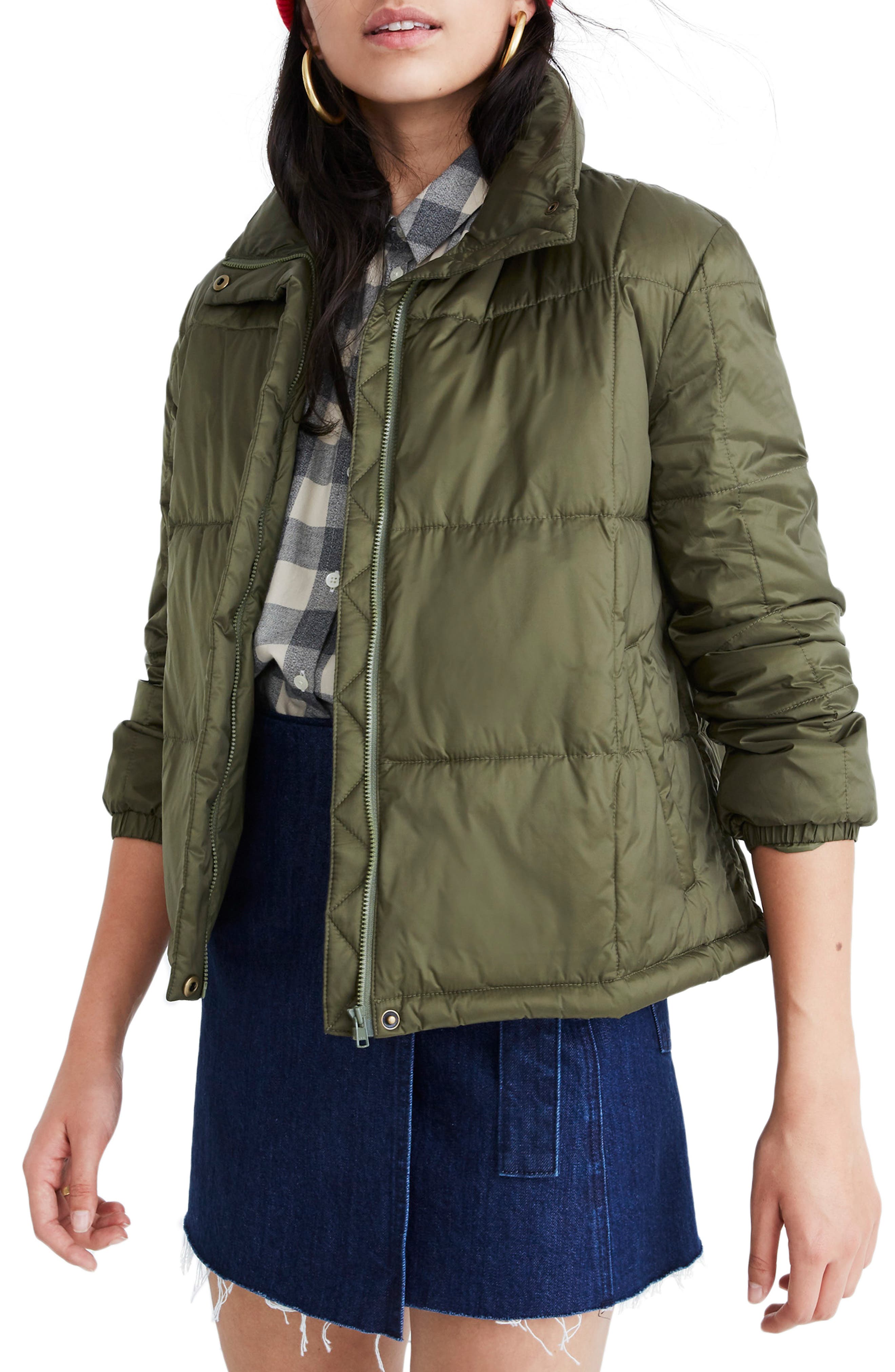 Madewell Travel Buddy Packable Puffer Jacket, Green