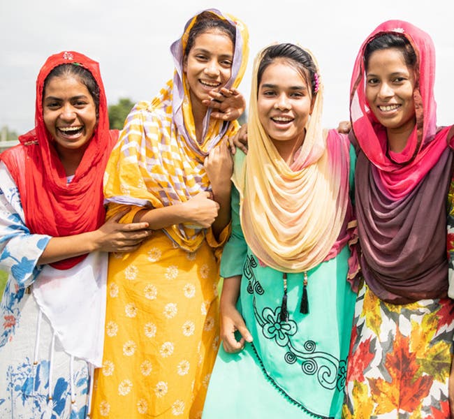 Trainees from the "Empowering Women Workers in Bangladesh" project, which aims to increase the number of women garment workers in leadership roles.